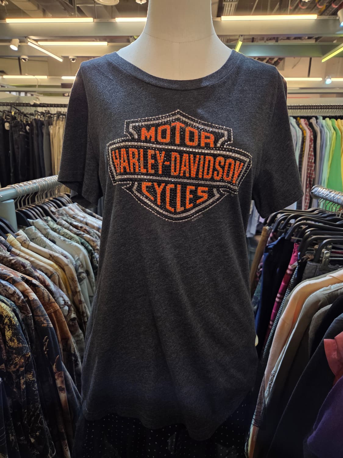 할리데이비슨 차콜그레이 큐빅반팔티 상품이미지2