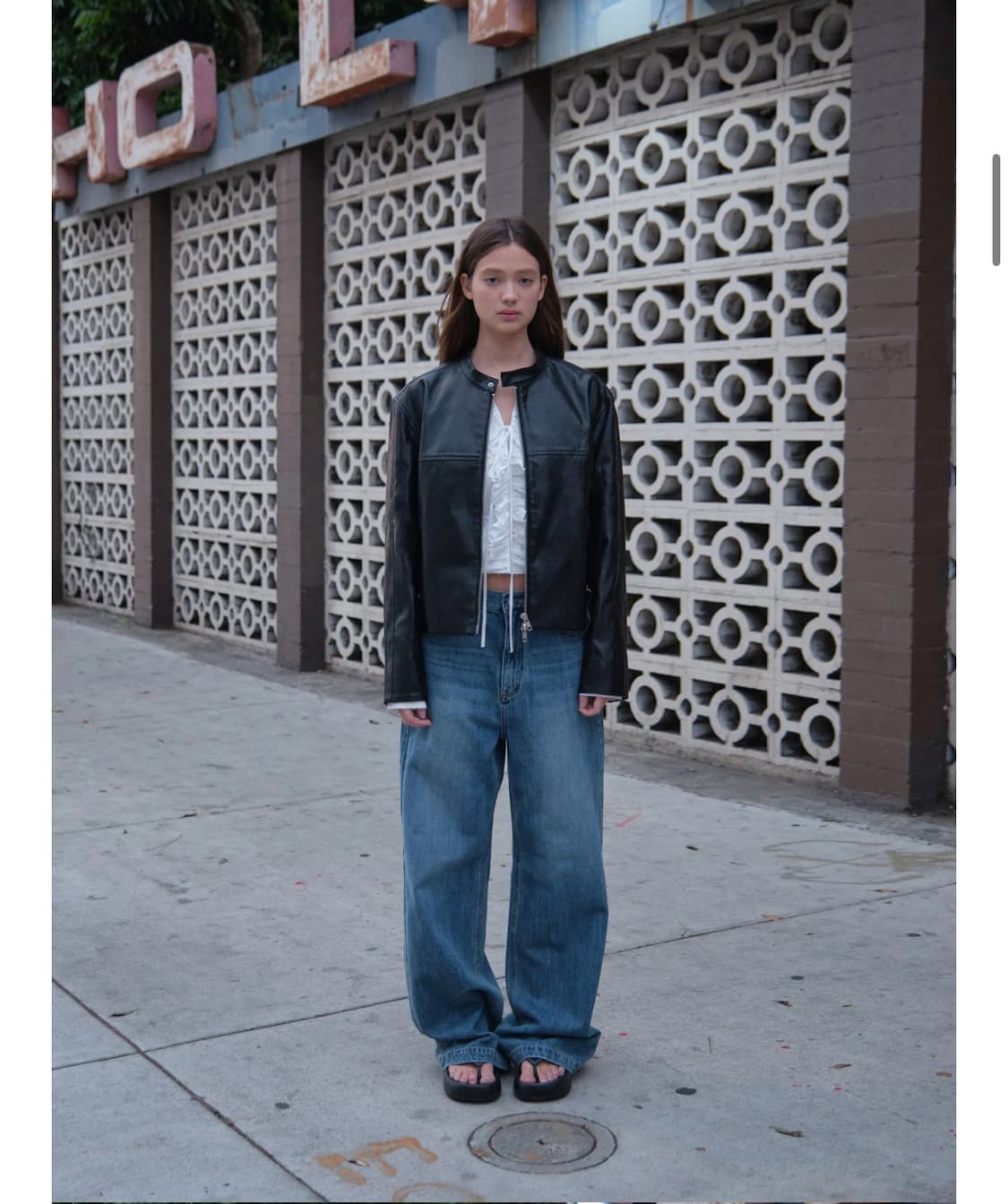 로우클래식 bandcollar leather jacket M 상품이미지1