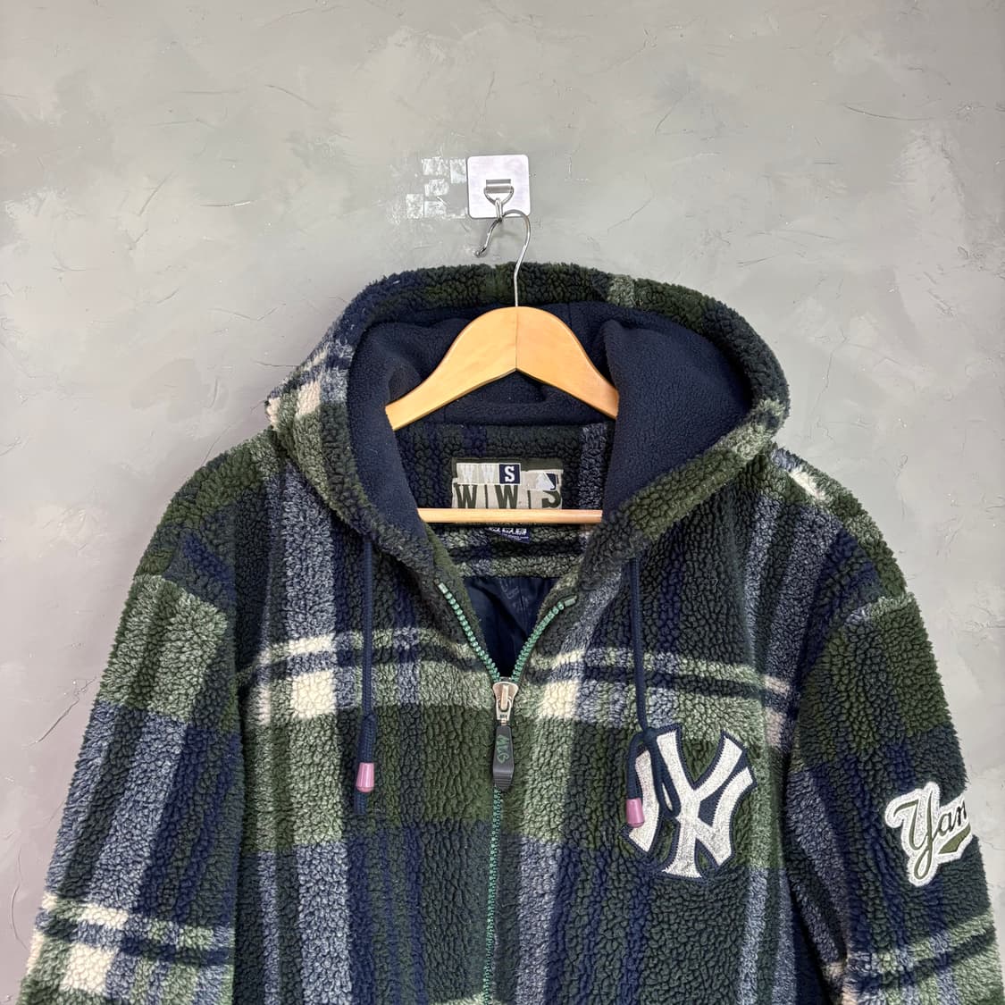 WWS MLB 뉴욕 양키스 쉐르파 체크패턴 플리스 자켓 상품이미지2