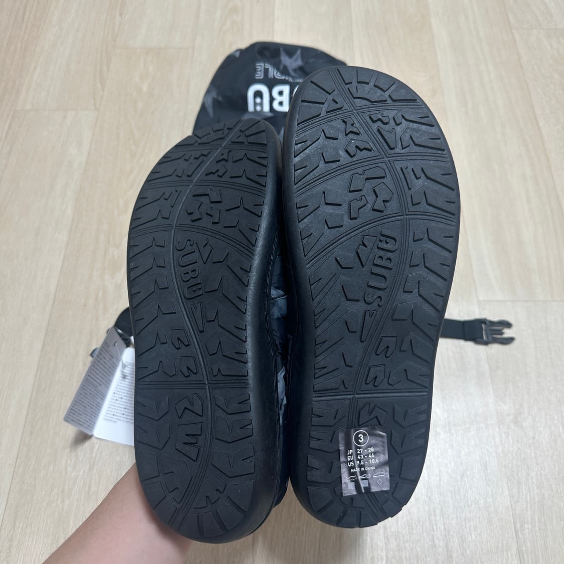 3 새상품 수부 스부 subu 패커블 패딩 슬리퍼 샌들 스타 상품이미지3