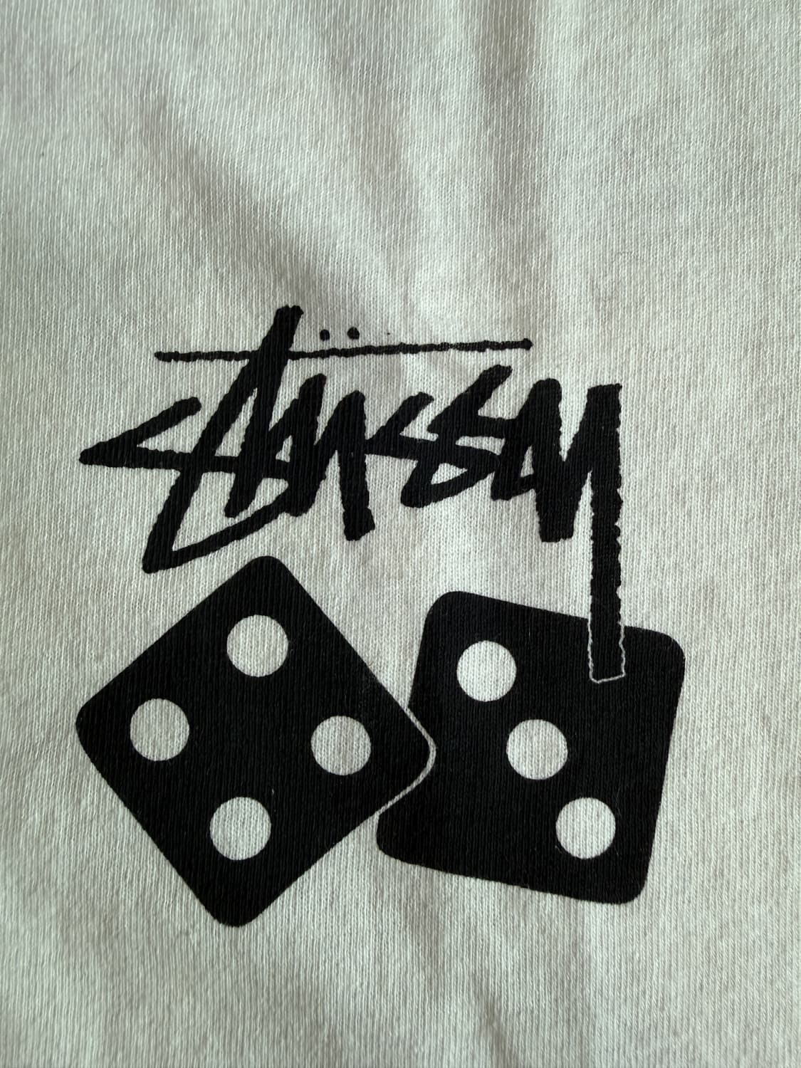 [XL] stussy 스투시 다이스 피그먼트 다이드 반팔 티셔츠 내츄럴 상품이미지2
