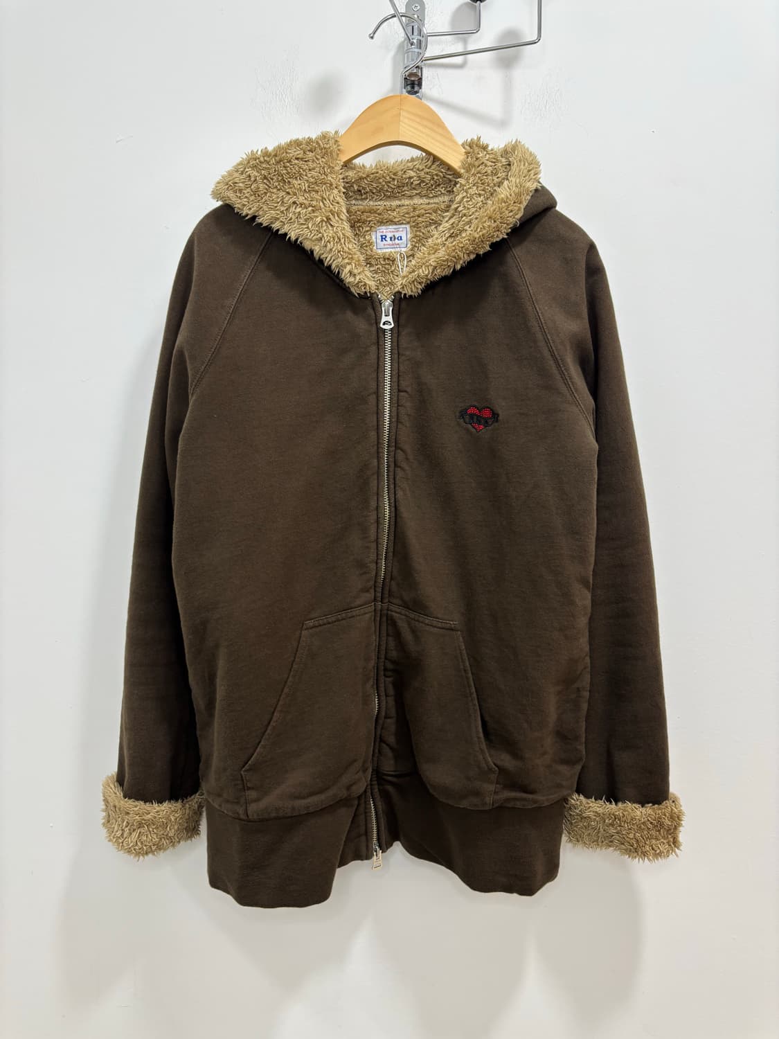 Rna 브라운 호피 레터링 후드집업 상품이미지5