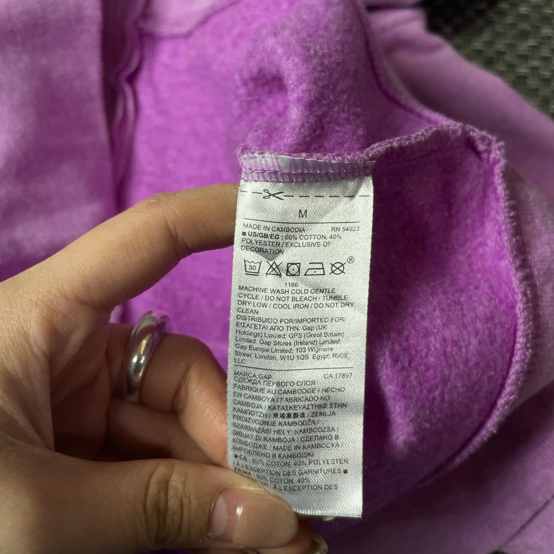 갭 연보라핑크 후드 집업 M 상품이미지7