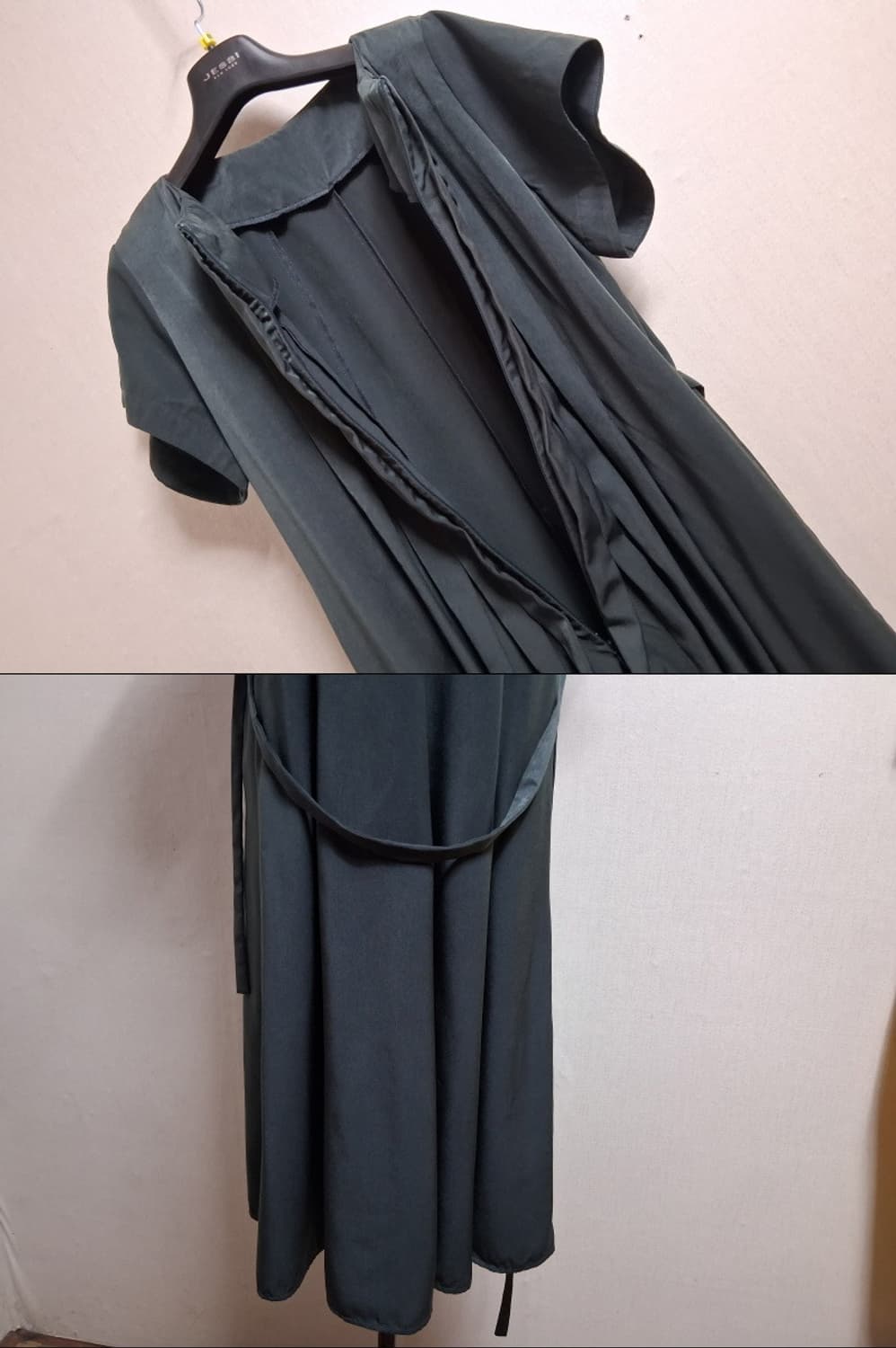 일본브랜드 espace de calma 다크그린 핀턱주름롱원피스 고품질  상품이미지8