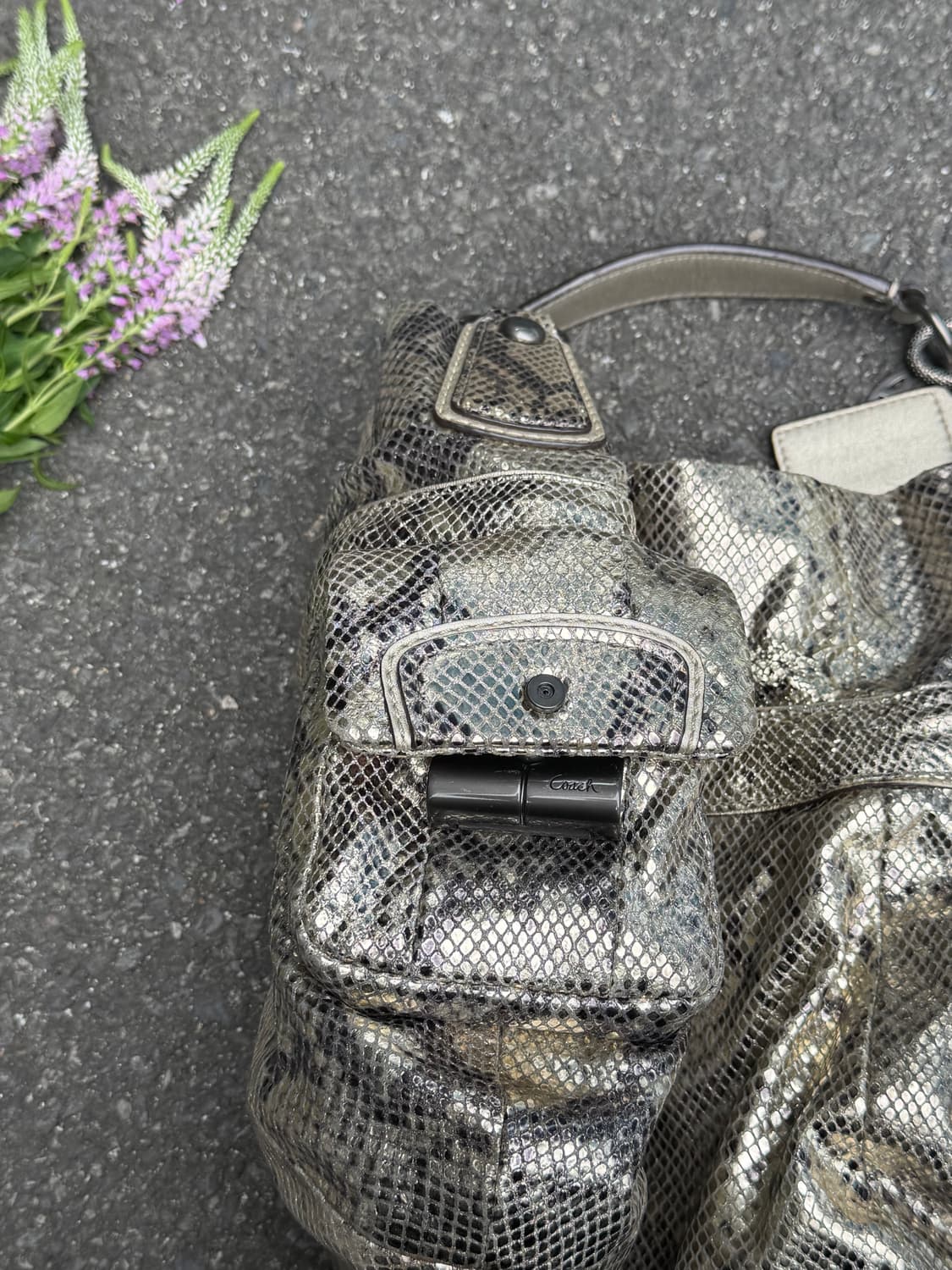 🌟유일 매물 Coach Python Metallic Hobo(갸루) 상품이미지3