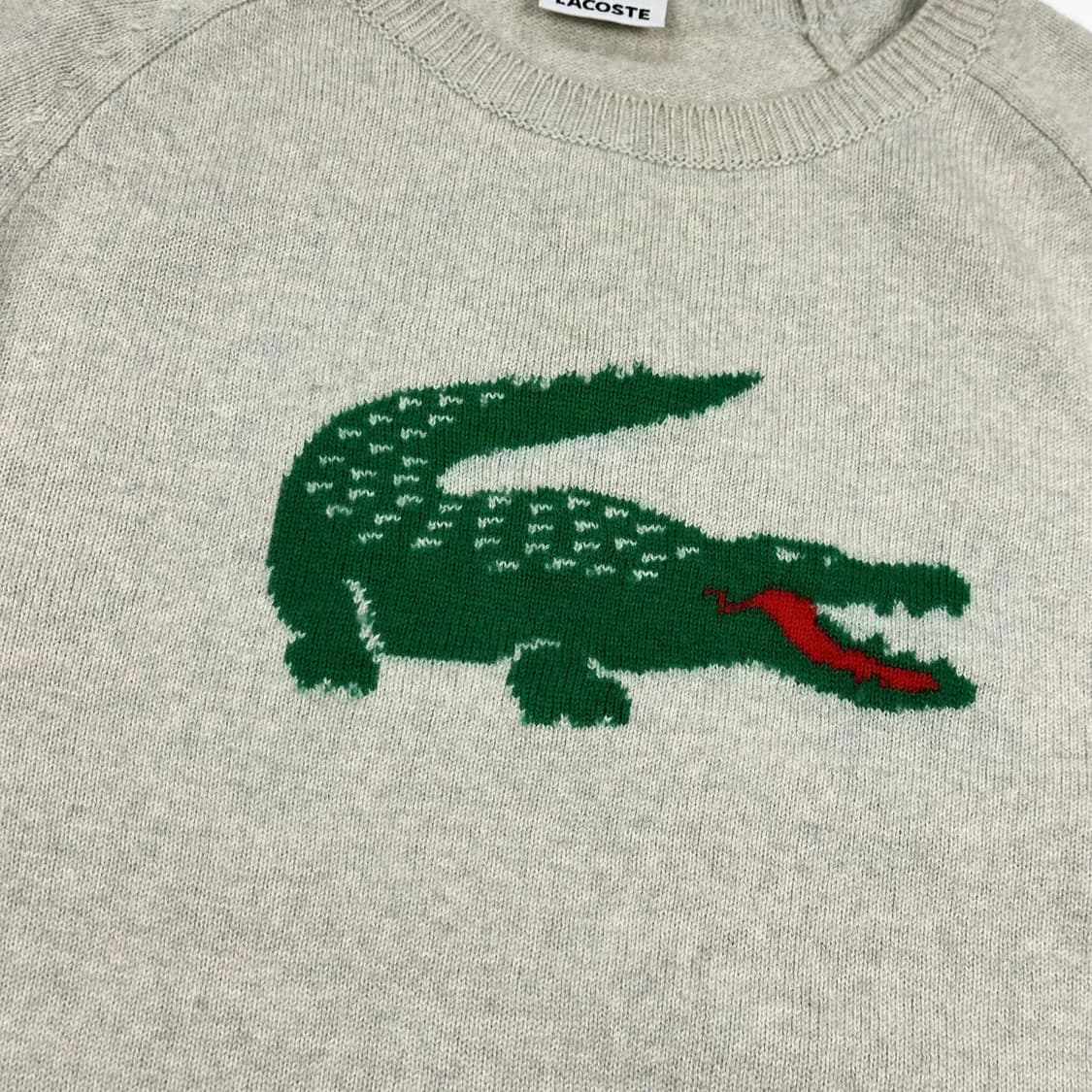 라코스테 아카이브 빅로고 니트 오트밀 그레이 XL 상품이미지3