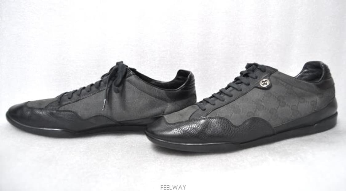 구찌/남성GG로고래더혼방스니커즈(사이즈265)정품 상품이미지4