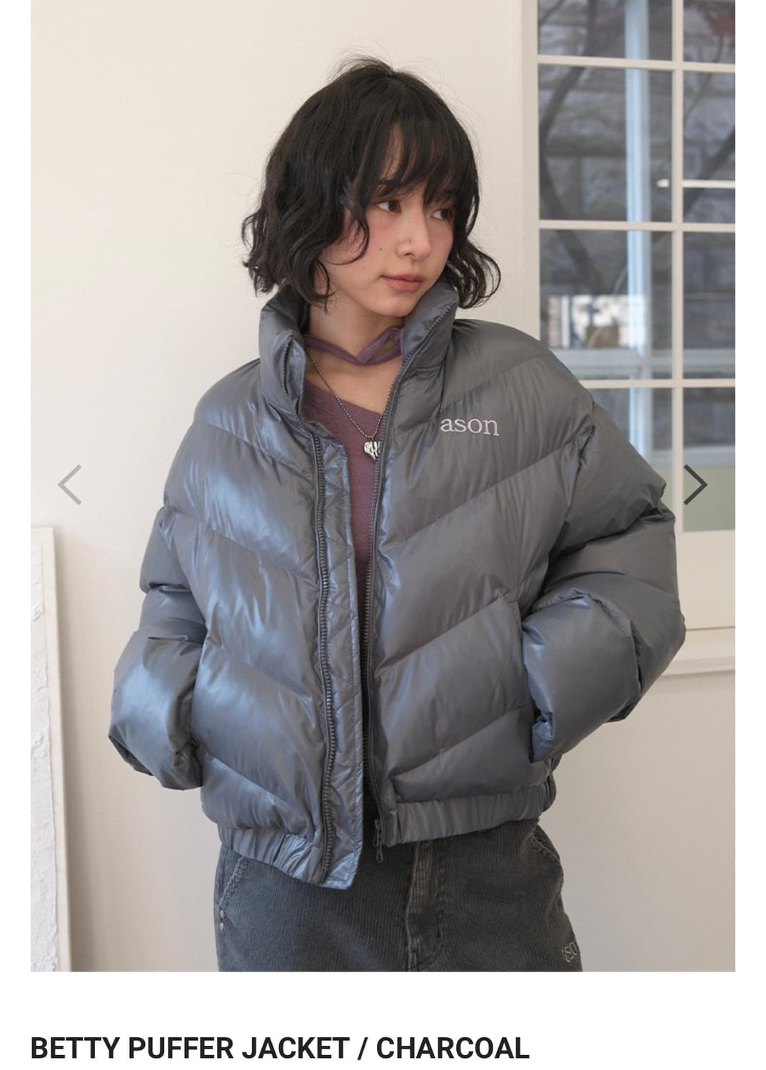 Ason betty puffer jacket charcoal 상품이미지1