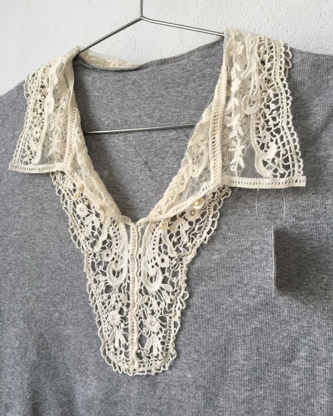 Crochet trimming t shirt 상품이미지4