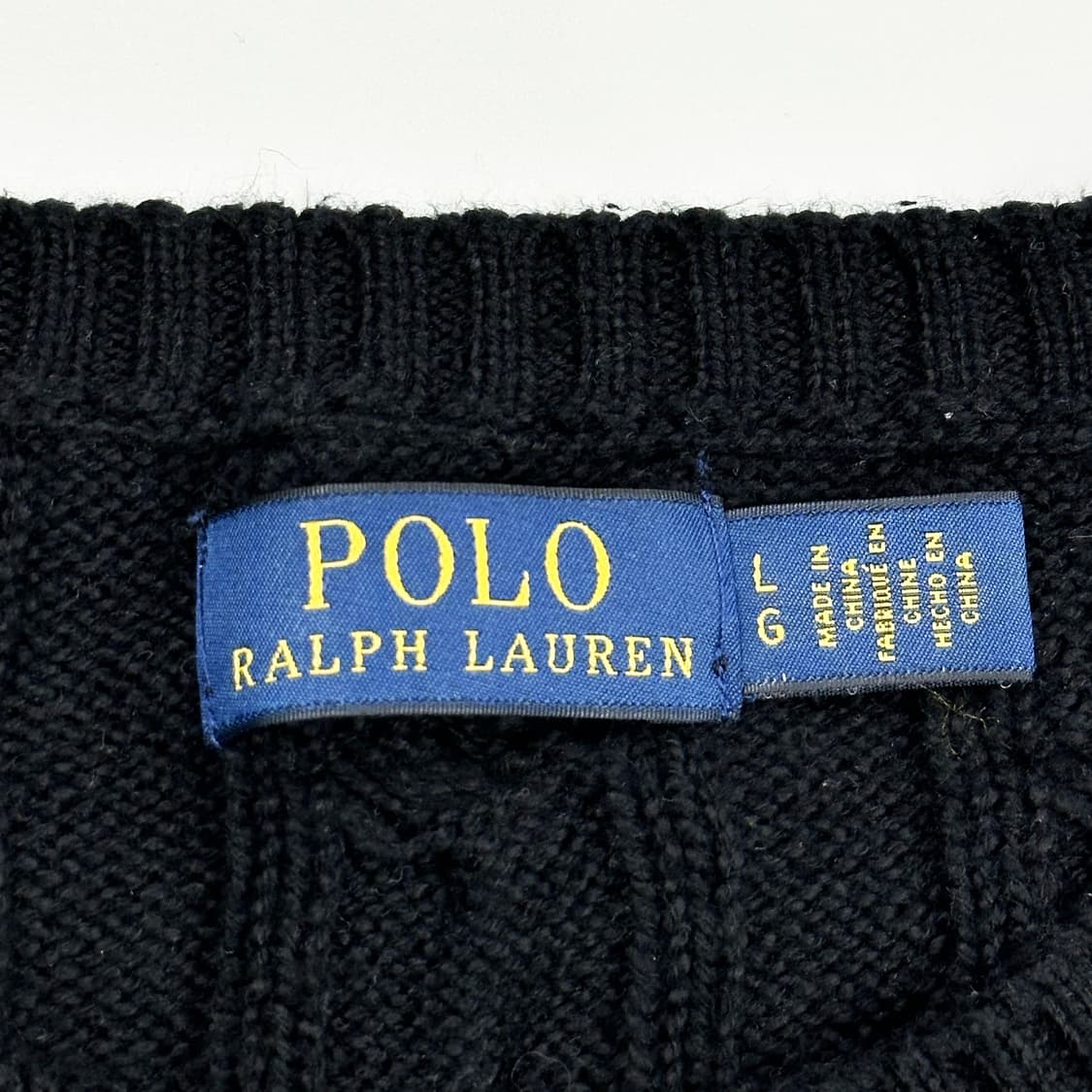 폴로 랄프로렌 포니 블랙 꽈배기 니트 (L) 상품이미지6