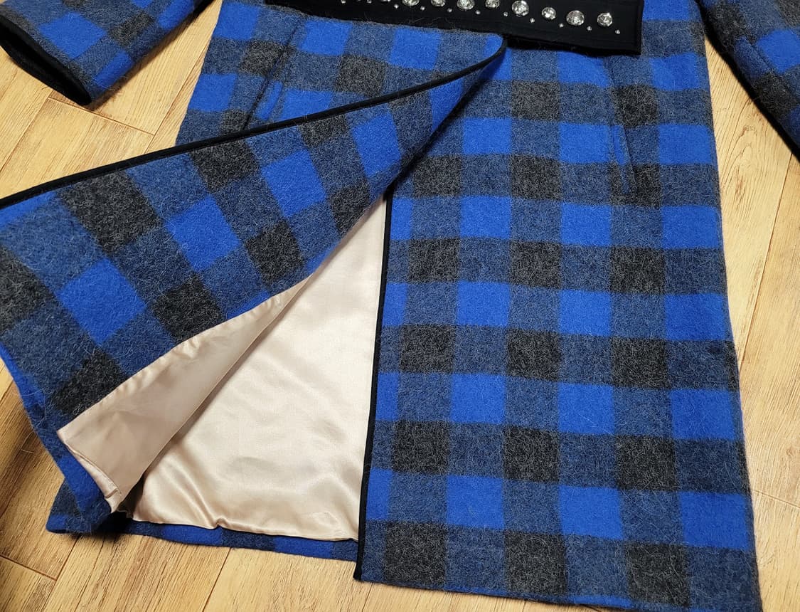 N21 체크 알파카 모직코트 55-66 상품이미지9