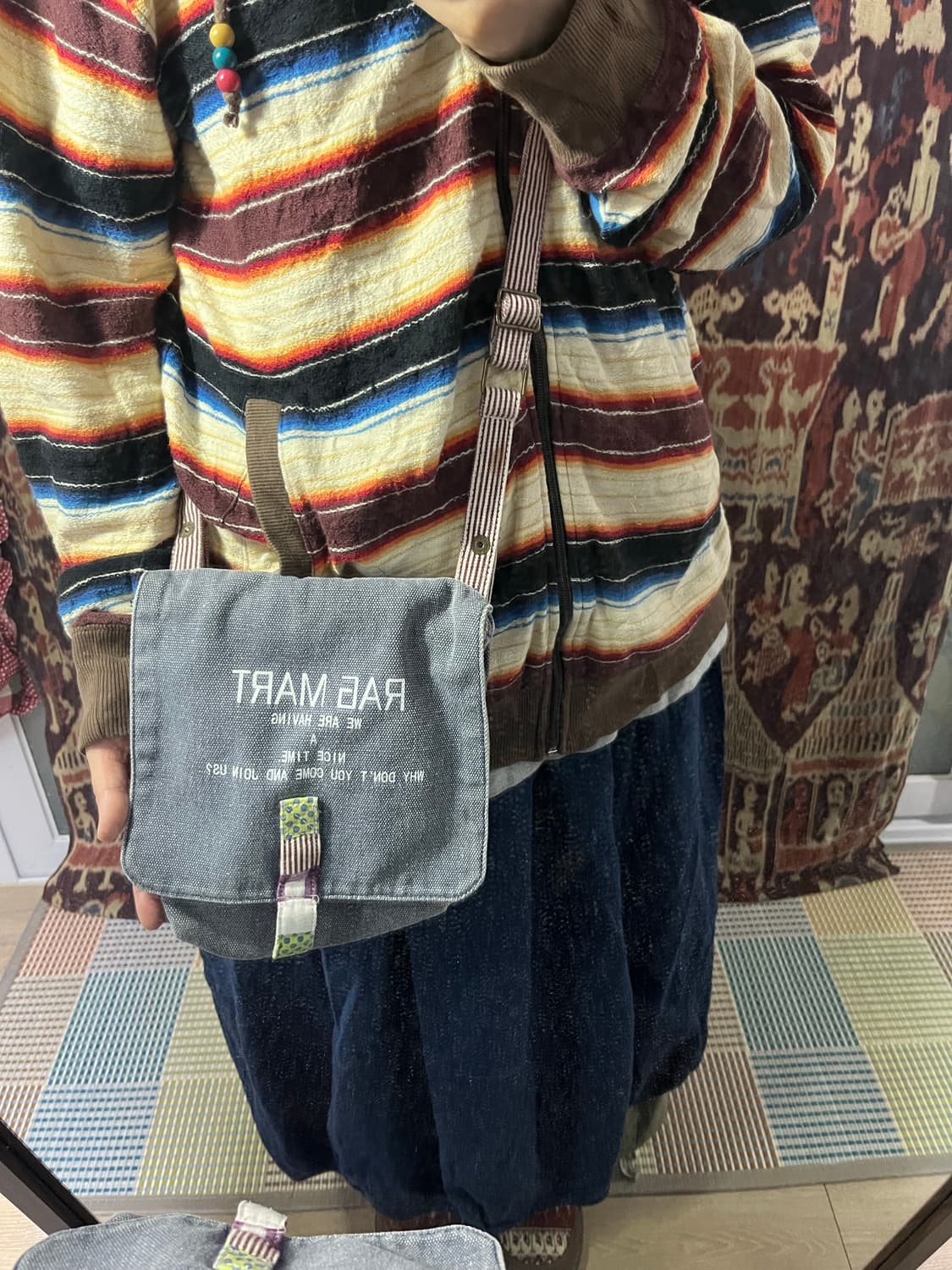 Power to the people 에스닉 스트라이프 후드집업 상품이미지5