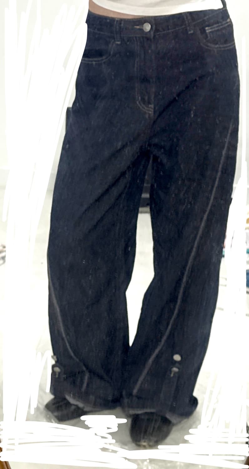 빈티지 버튼 라인 데님 상품이미지3