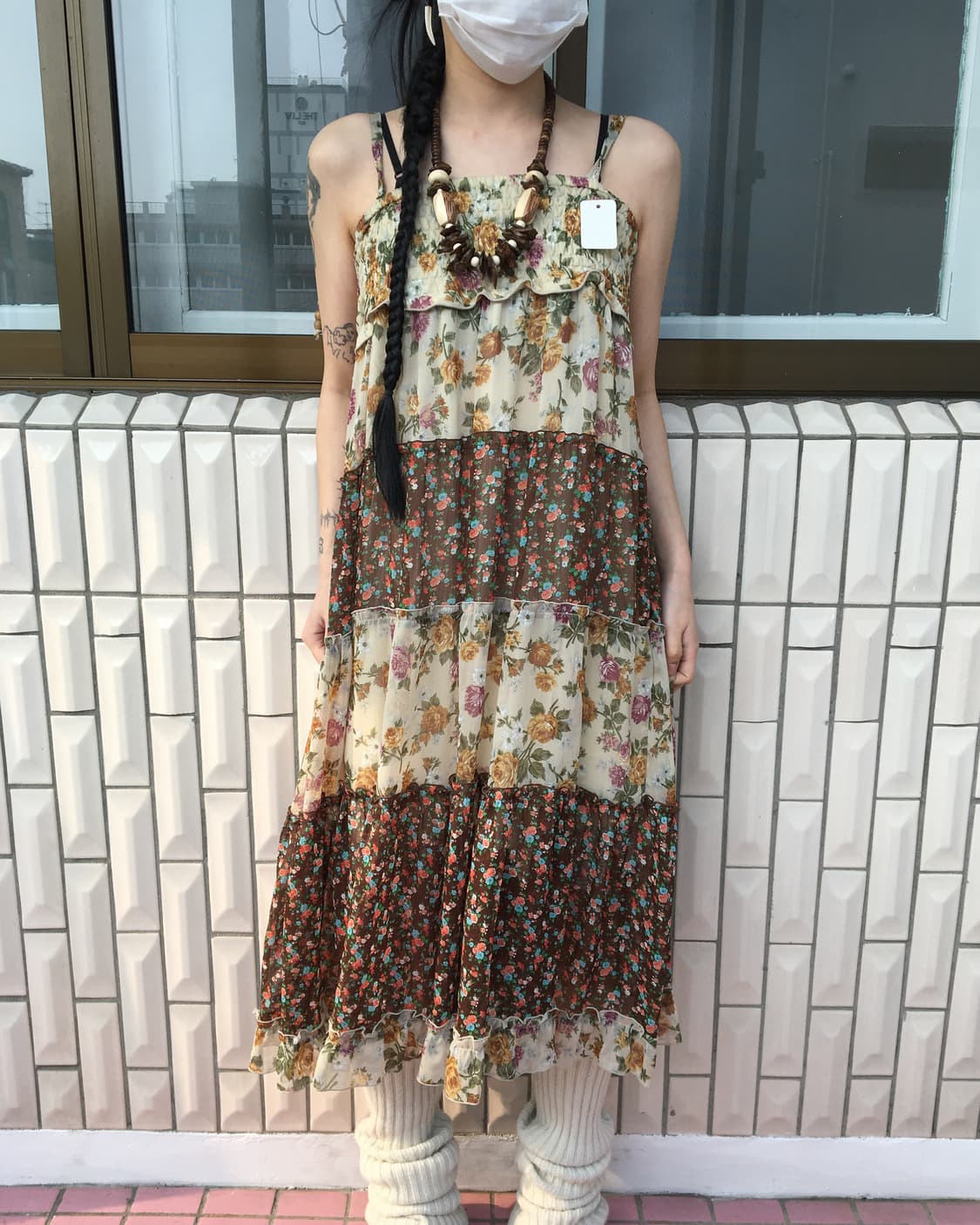 Flower pattern patch work onepiece 상품이미지5