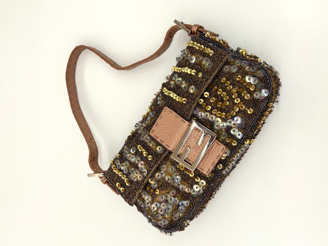 2000s 펜디 셀러리아 비즈시퀸 바게트백 상품이미지2