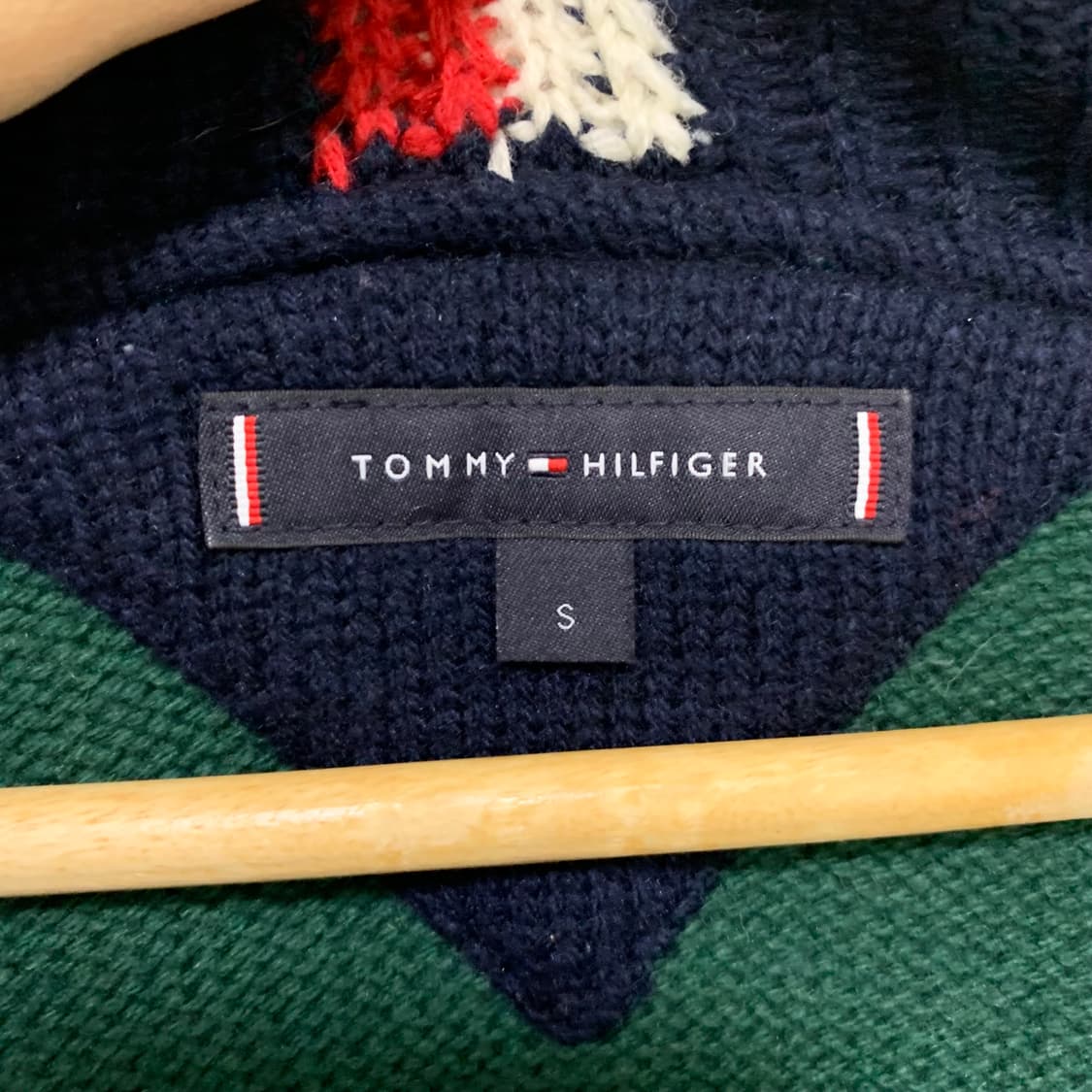 타미힐피거 빈티지 패턴 버튼 가디건 S 상품이미지3