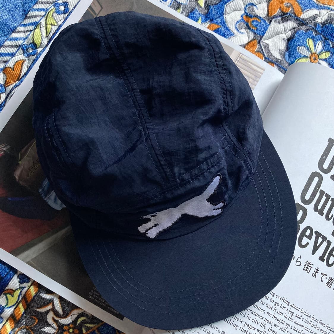 Holiday visitor 홀리데이비지터 캣 자수 캠프캡 모자 네이비  상품이미지2