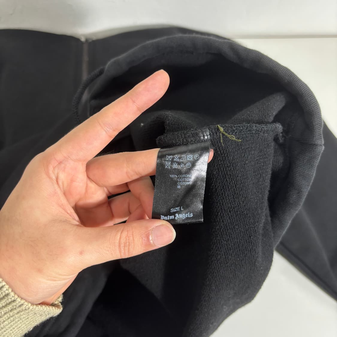 L 팜엔젤스 블랙 루즈오버핏 야자수패치 스웻후드집업 상품이미지6