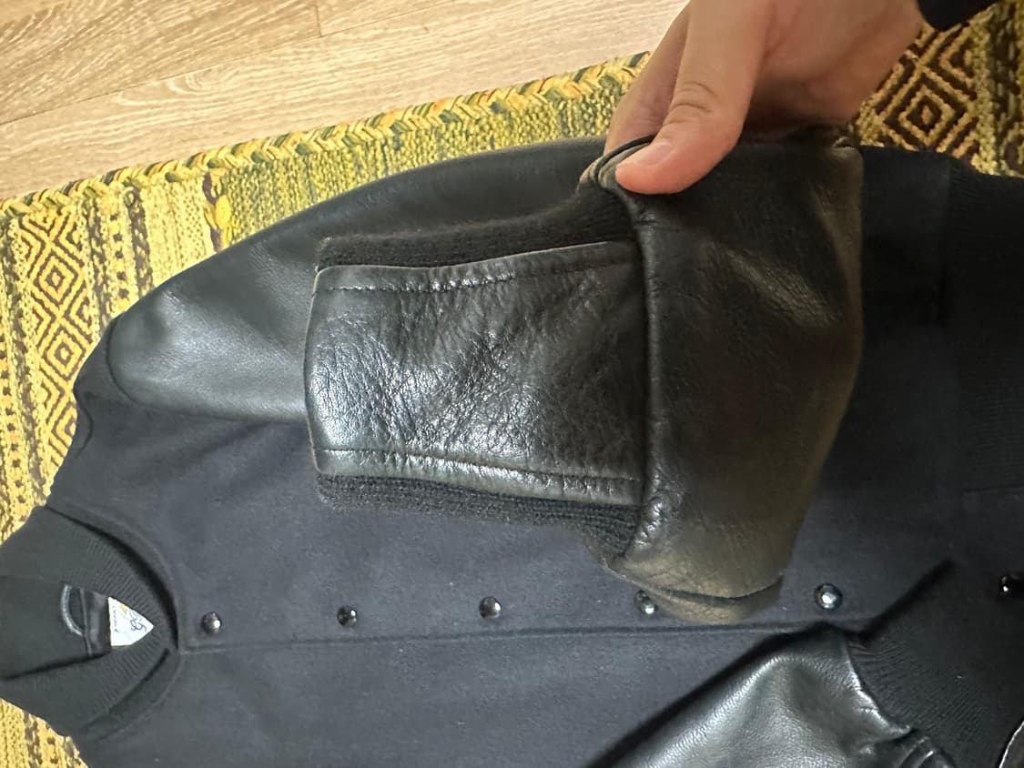 골든베어 블랙 바시티 자켓 숄칼라 (렌덤워크판) L사이즈 상품이미지8