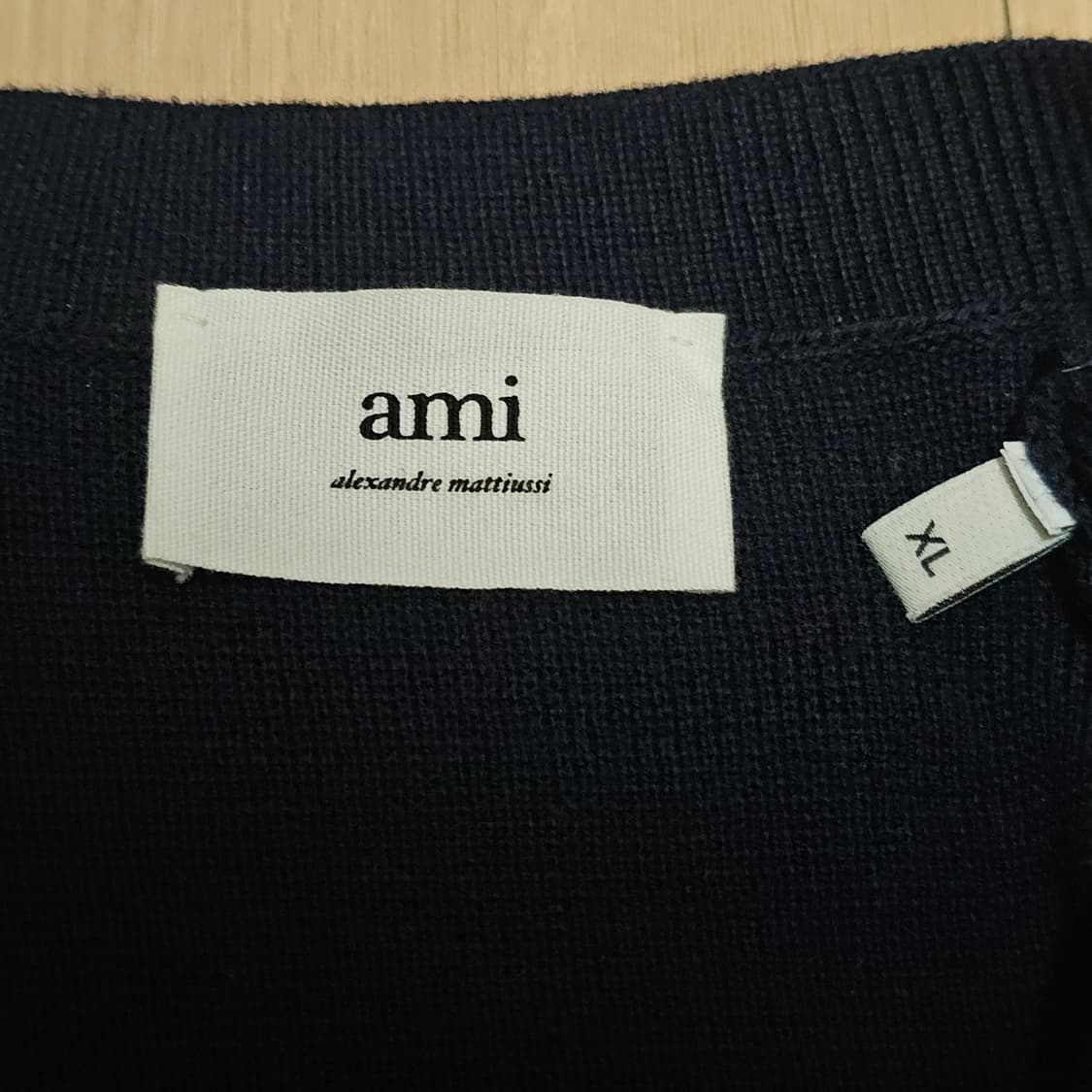 AMI 아미 메리노울 스몰하트로고 남성브이넥가디건 XL 상품이미지5