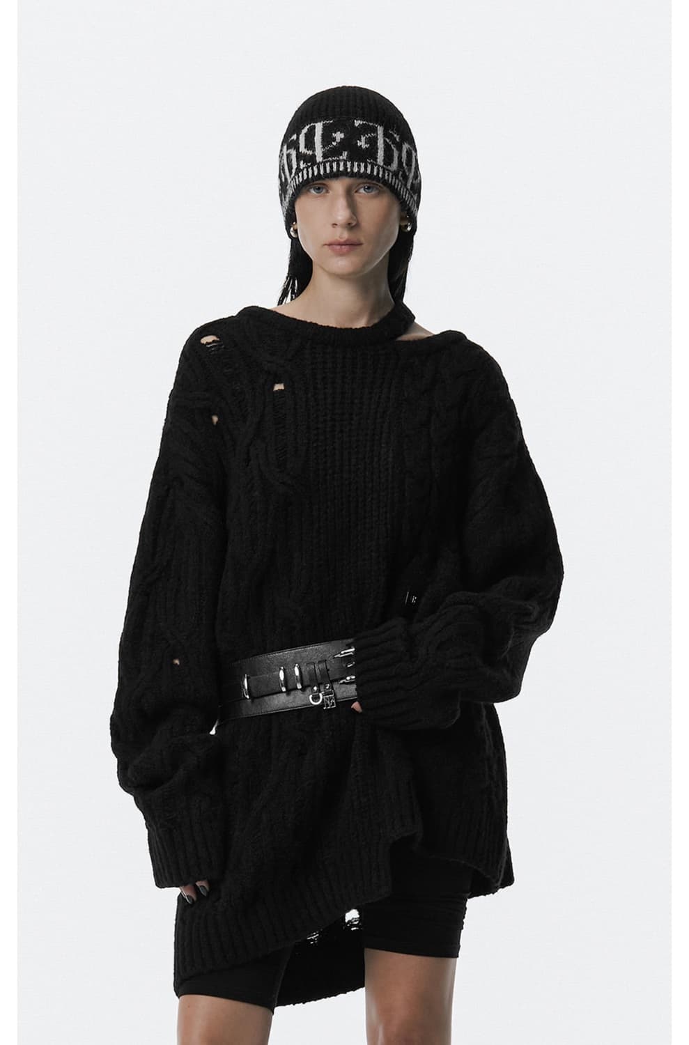 트리밍버드 Mixed Cable Knit Pullover [Black] 상품이미지1