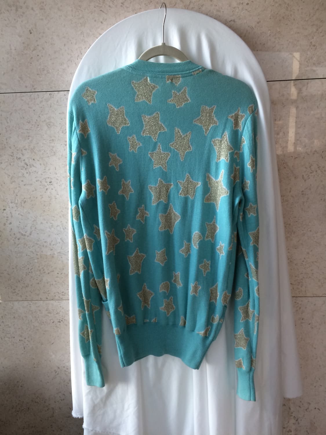 츠모리 차사토 은실 반짝반짝 고양이 별 무늬 캐시미어 니트 가디건 상품이미지9