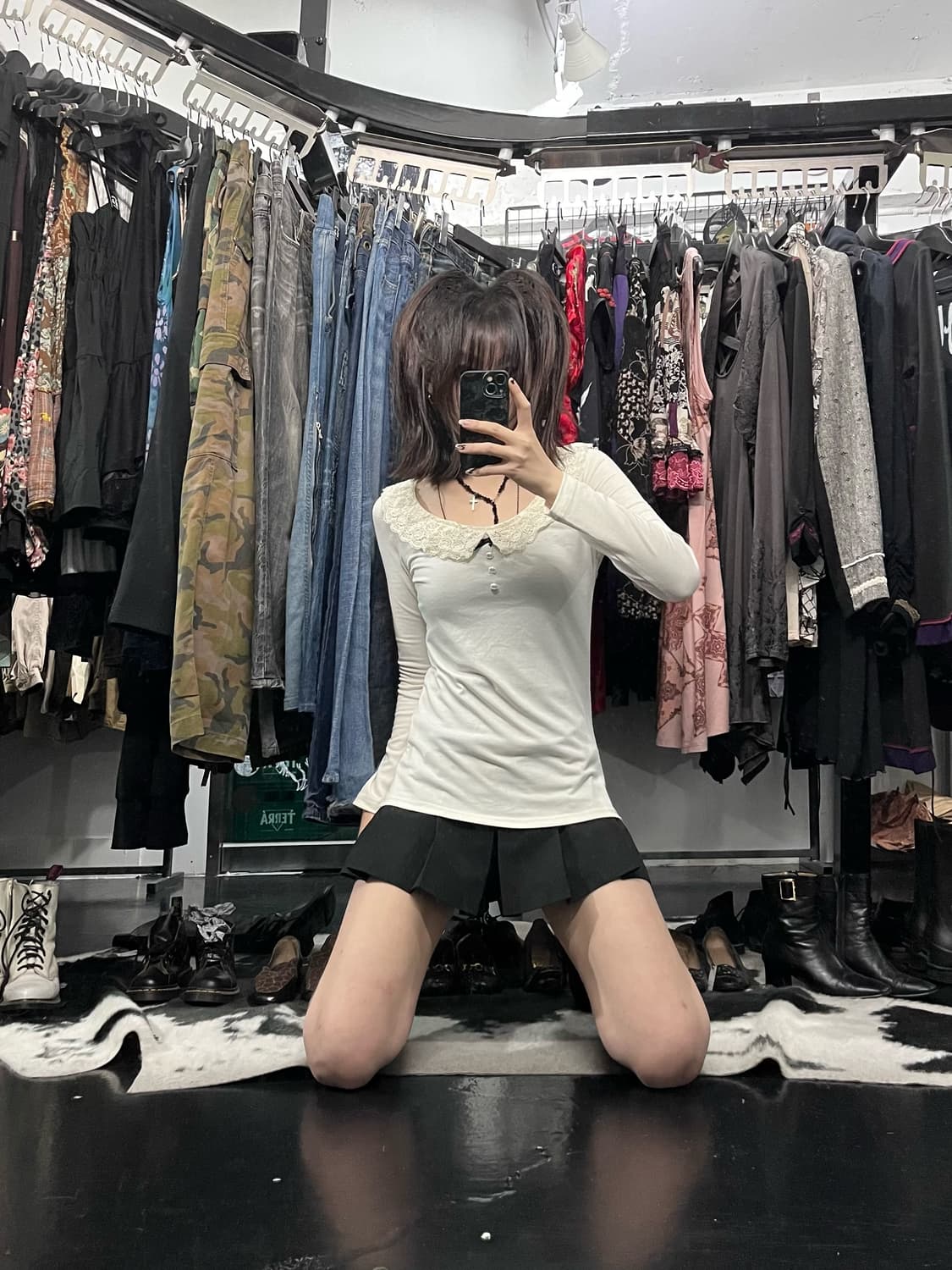 레이스 카라넥 롱슬리브 상품이미지1