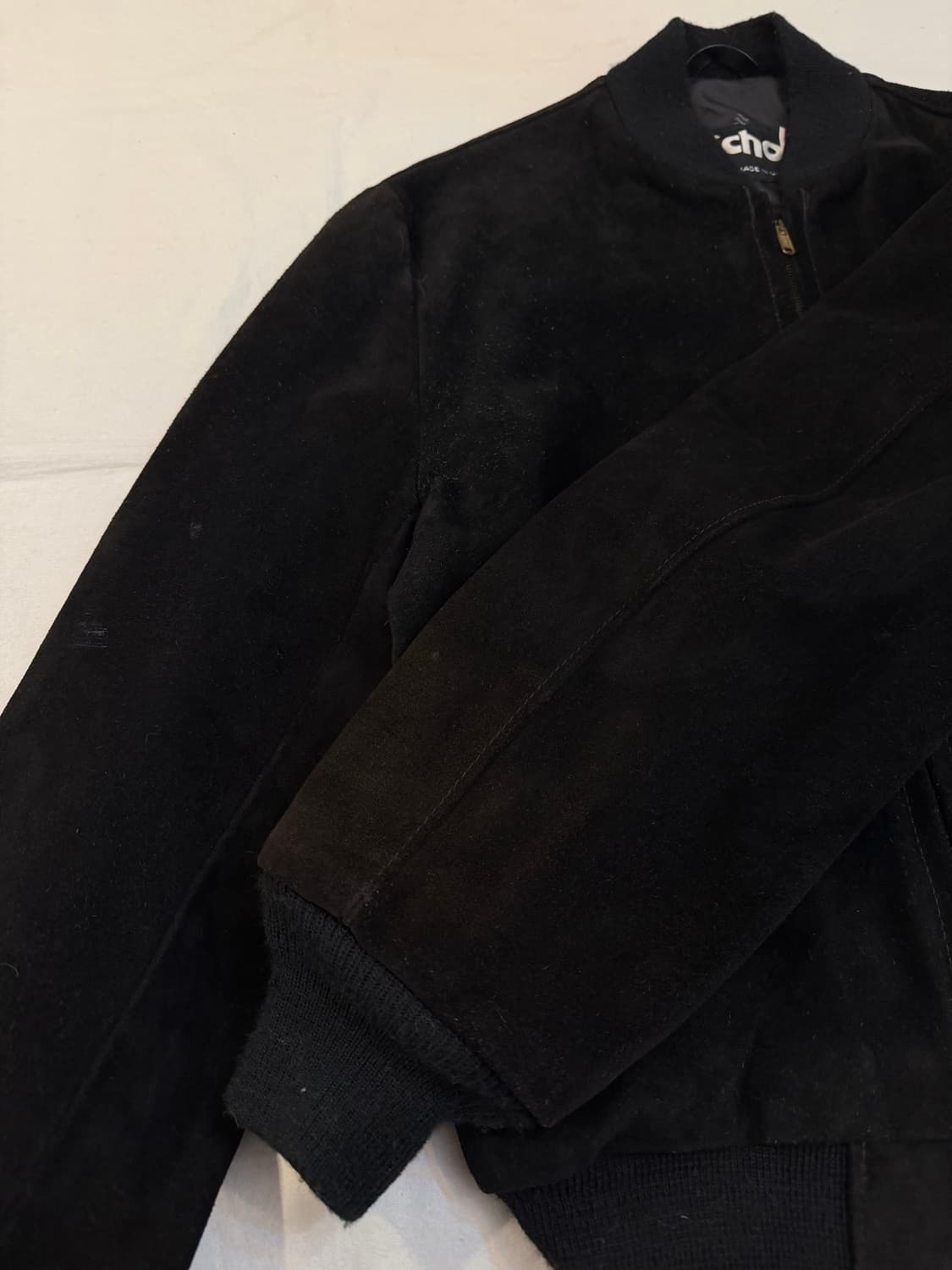 80s 쇼트 오리지널 USA 스웨이드 블루종 봄버자켓 상품이미지2