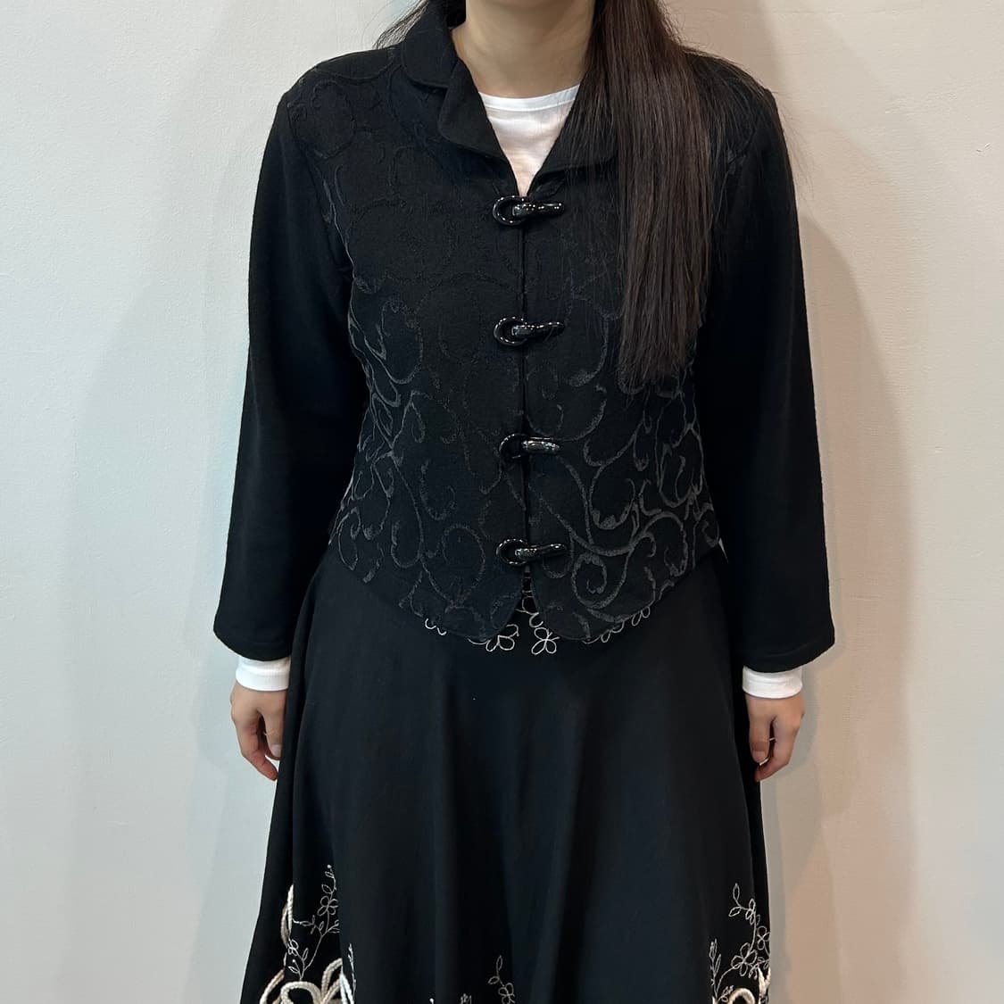 블랙 자가드 버클 자켓 상품이미지2