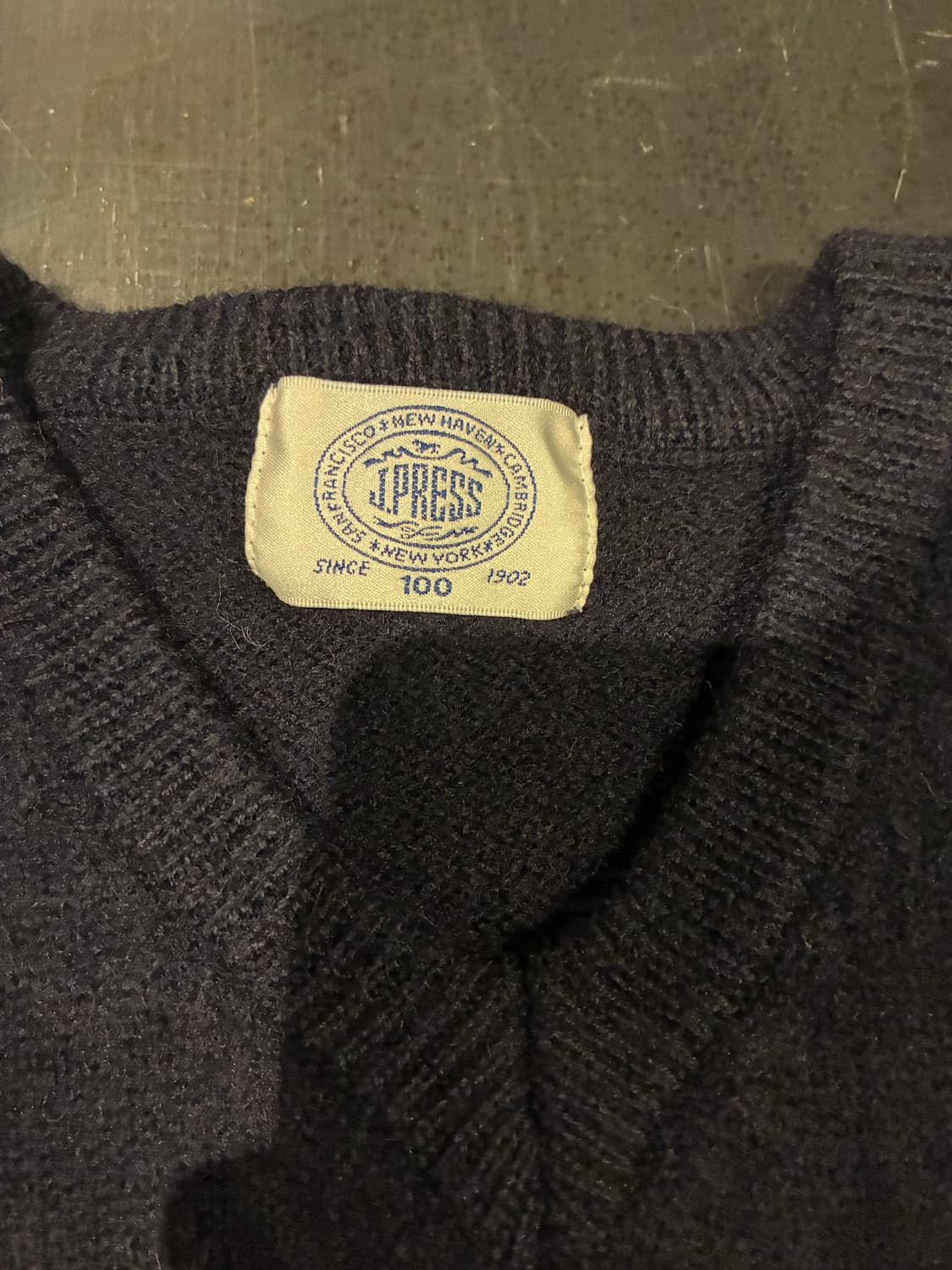 100) 제이프레스 울 니트 네이비 상품이미지2