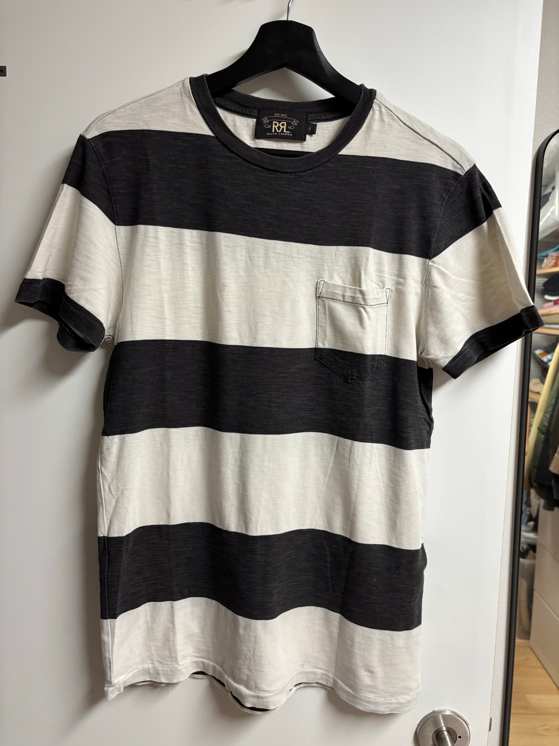 [S] RRL 스트라이프 티셔츠 블랙/화이트 상품이미지1