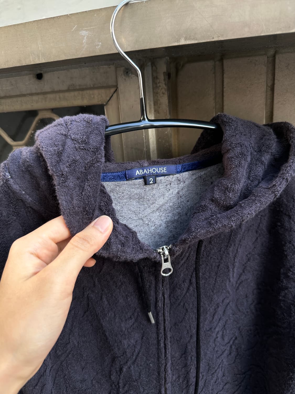 ABAHOUSE 2 way velvet grunge hood zip 상품이미지3