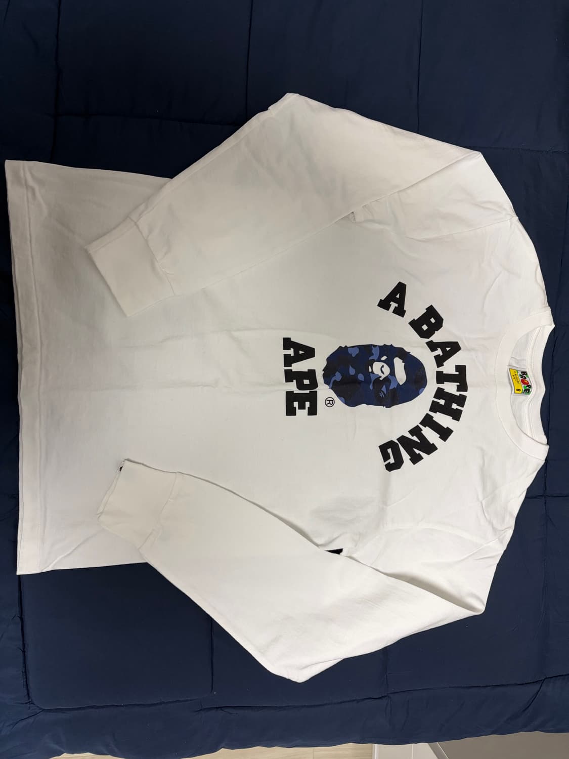 베이프 컬러 카모 컬리지 롱슬리브 티셔츠 상품이미지2