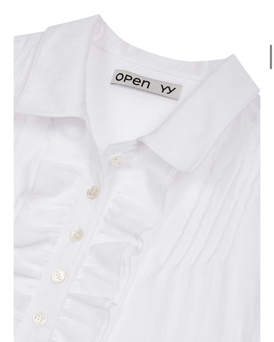 오픈와이와이 RUFFLE POLO SHIRT, White 상품이미지6