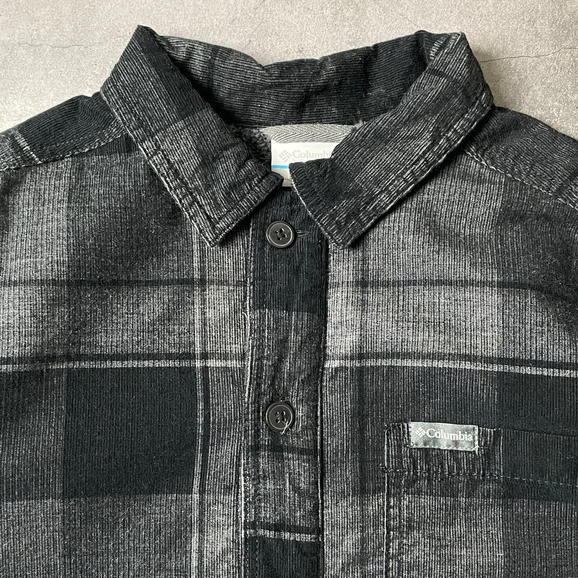 COLUMBIA 컬럼비아 빈티지 블랙 체크 코튼 셔츠자켓 A00421 상품이미지2