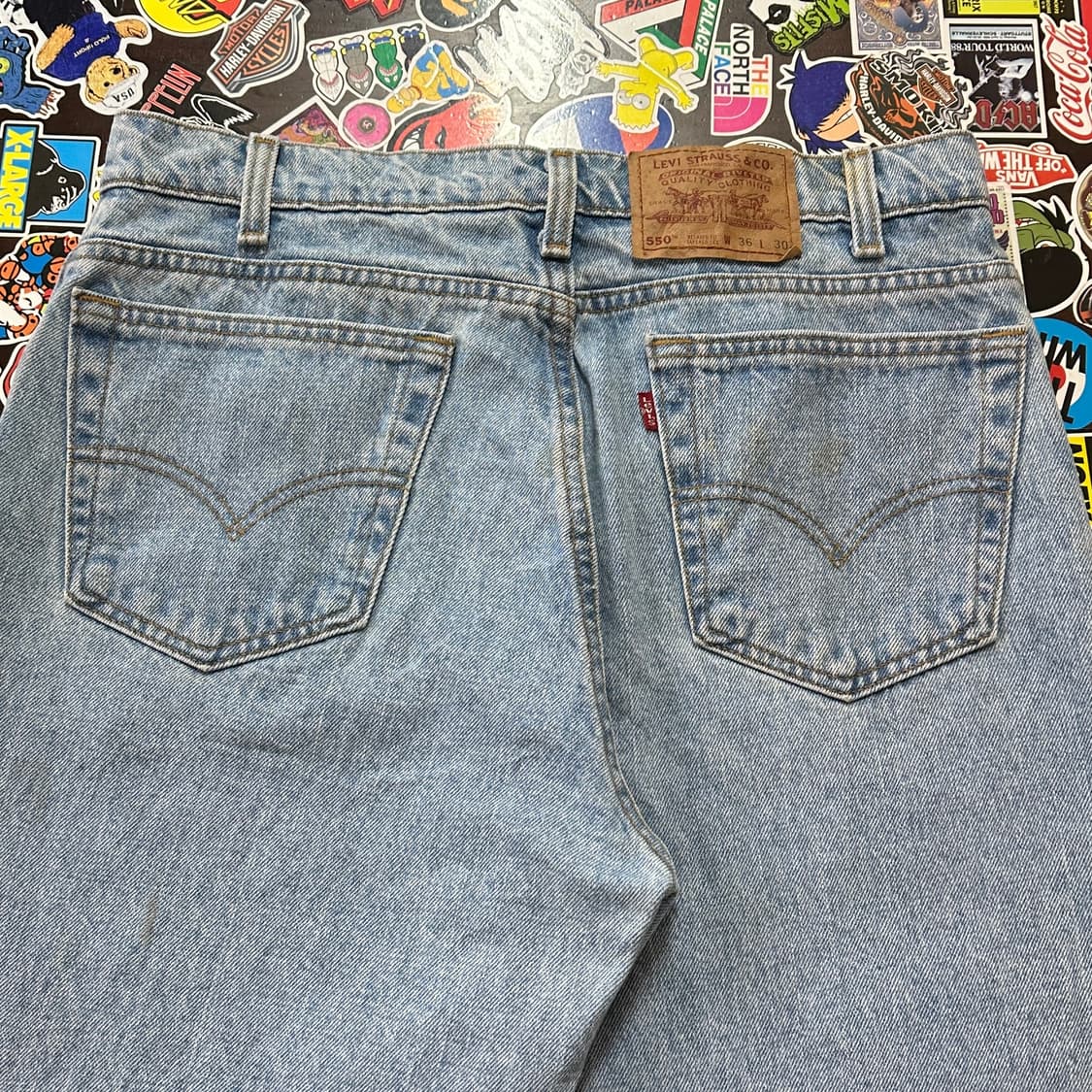 90s USA 리바이스 550 블루 진 데님 팬츠 34 상품이미지3