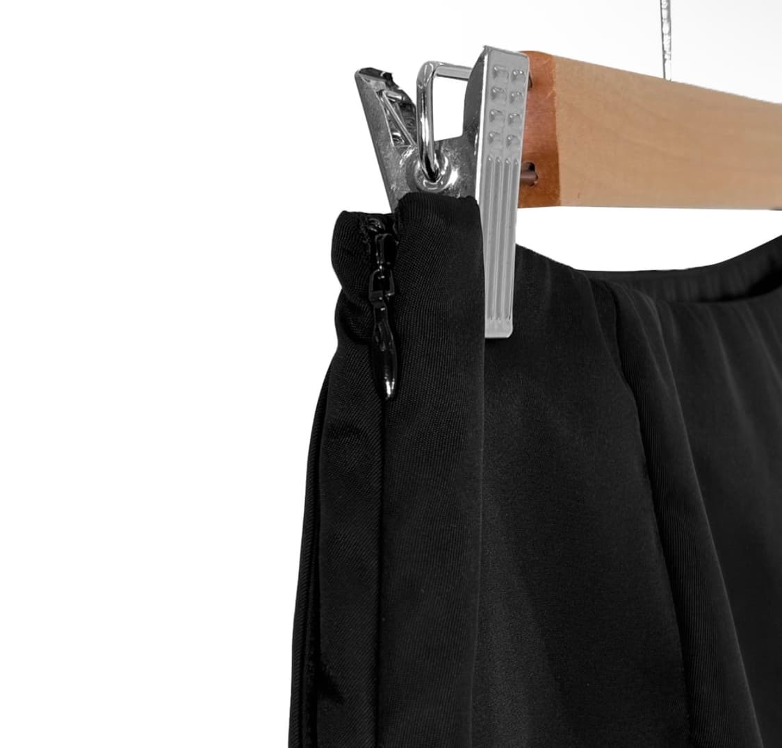 [40] 프라다 여성 빅 삼각로고 리나일론 미니 스커트 치마 블랙 상품이미지5