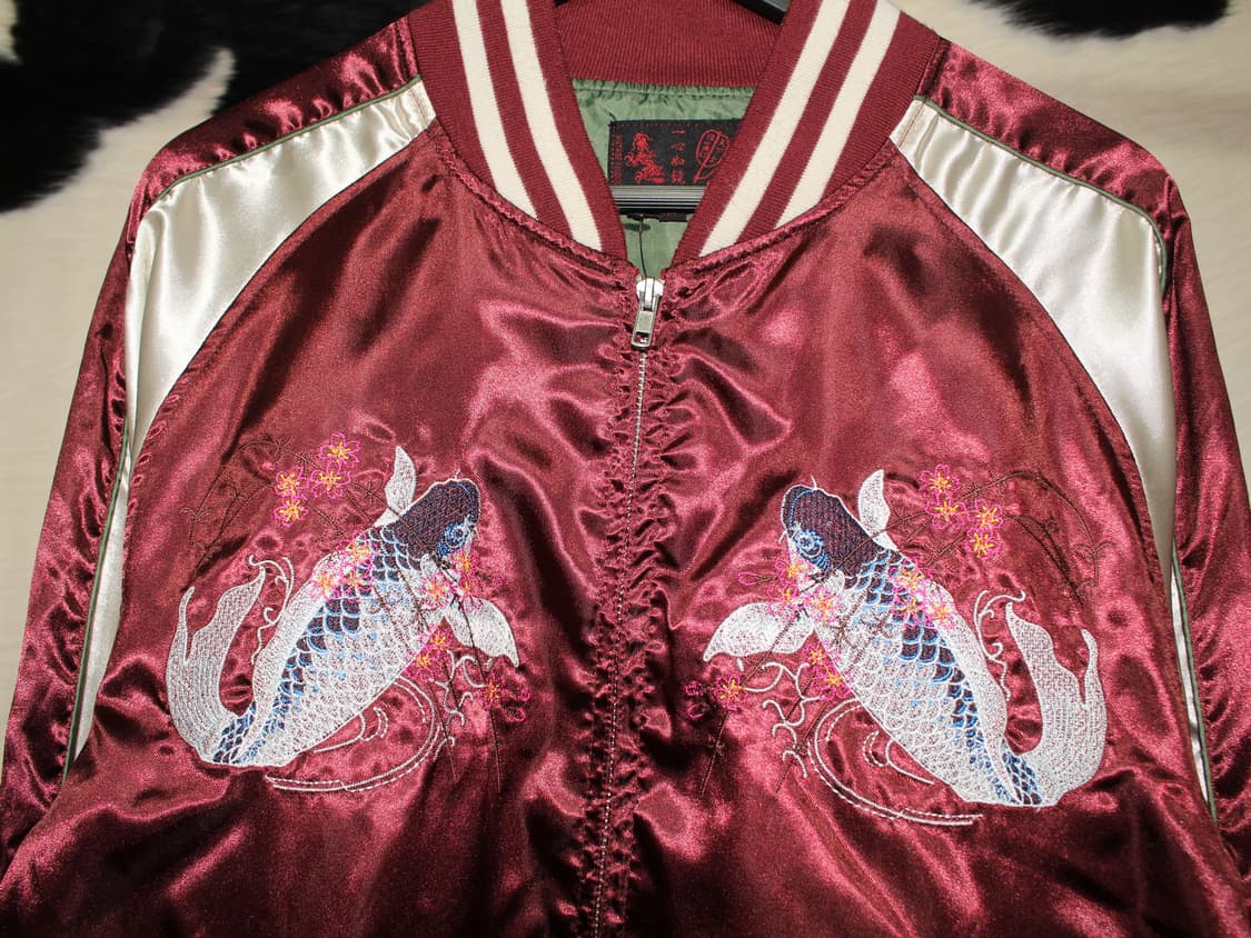 一心如鏡 Oriental Koi Embroidery Sukajan 상품이미지3