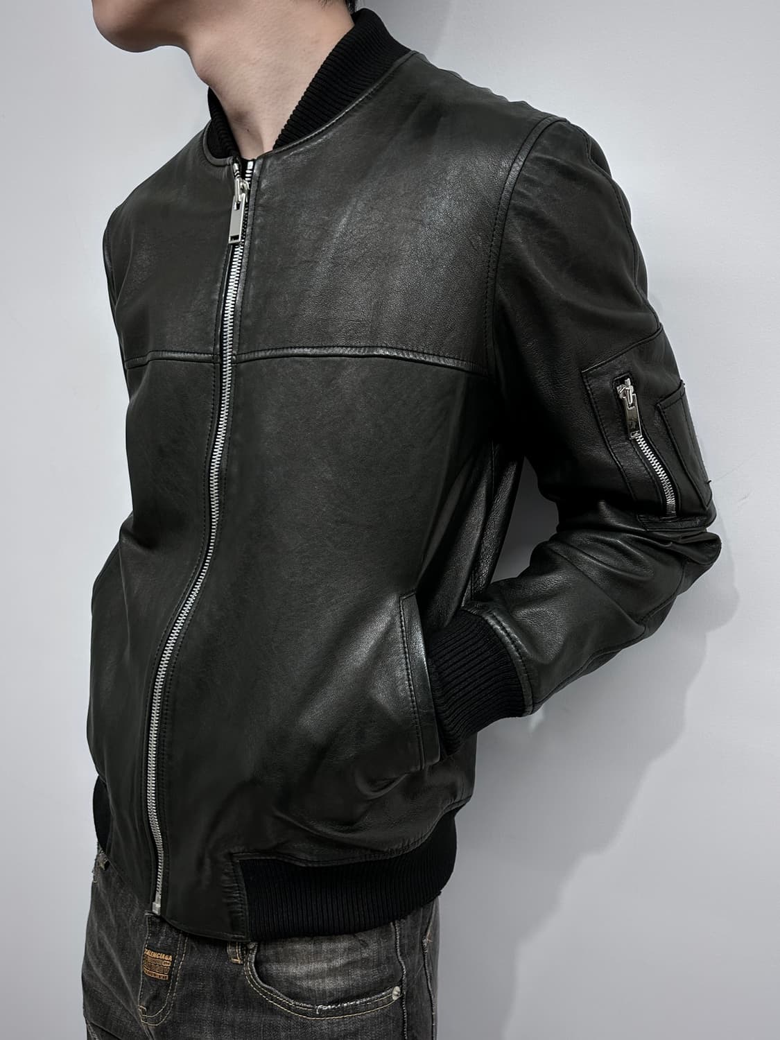 이탈리안 싱글 봄버 램스킨 자켓 상품이미지1