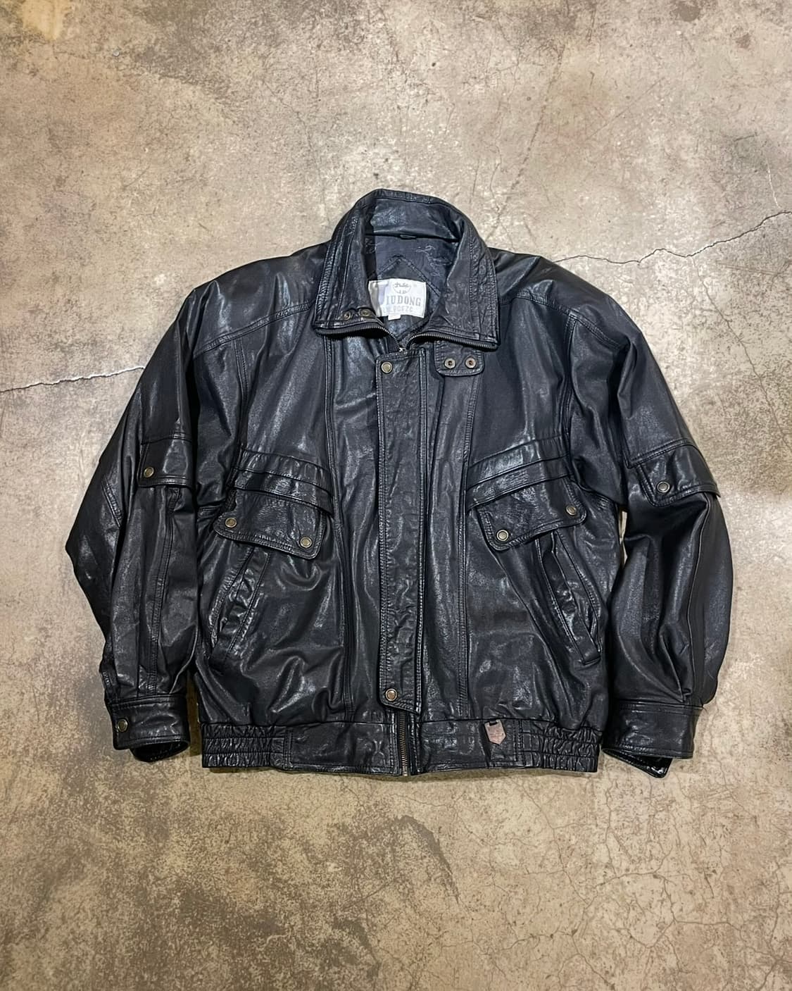 Jiudong 멀티 포켓 소가죽 레더 재킷(B5087) 상품이미지1