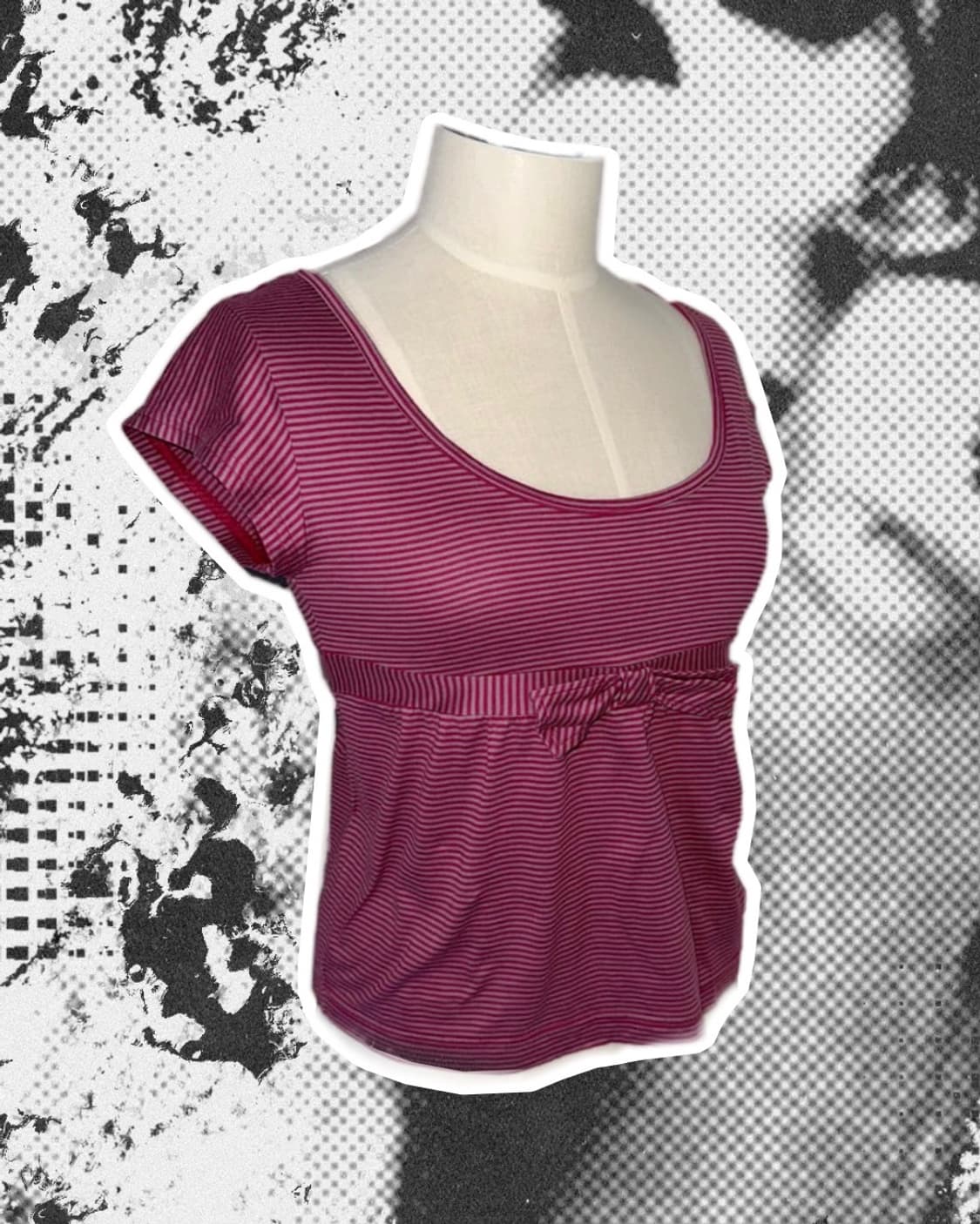 빈티지 스트라이프 리본 베이비돌 탑 나나깔 상품이미지2