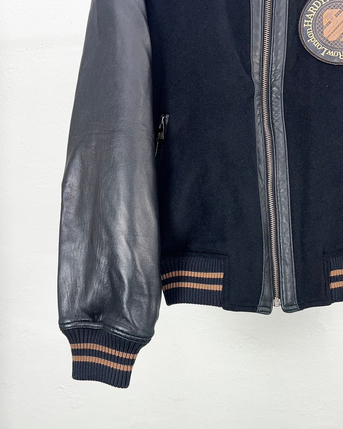 하디 에이미스 레오파드 카우레더 퀼팅 바시티 자켓 상품이미지5