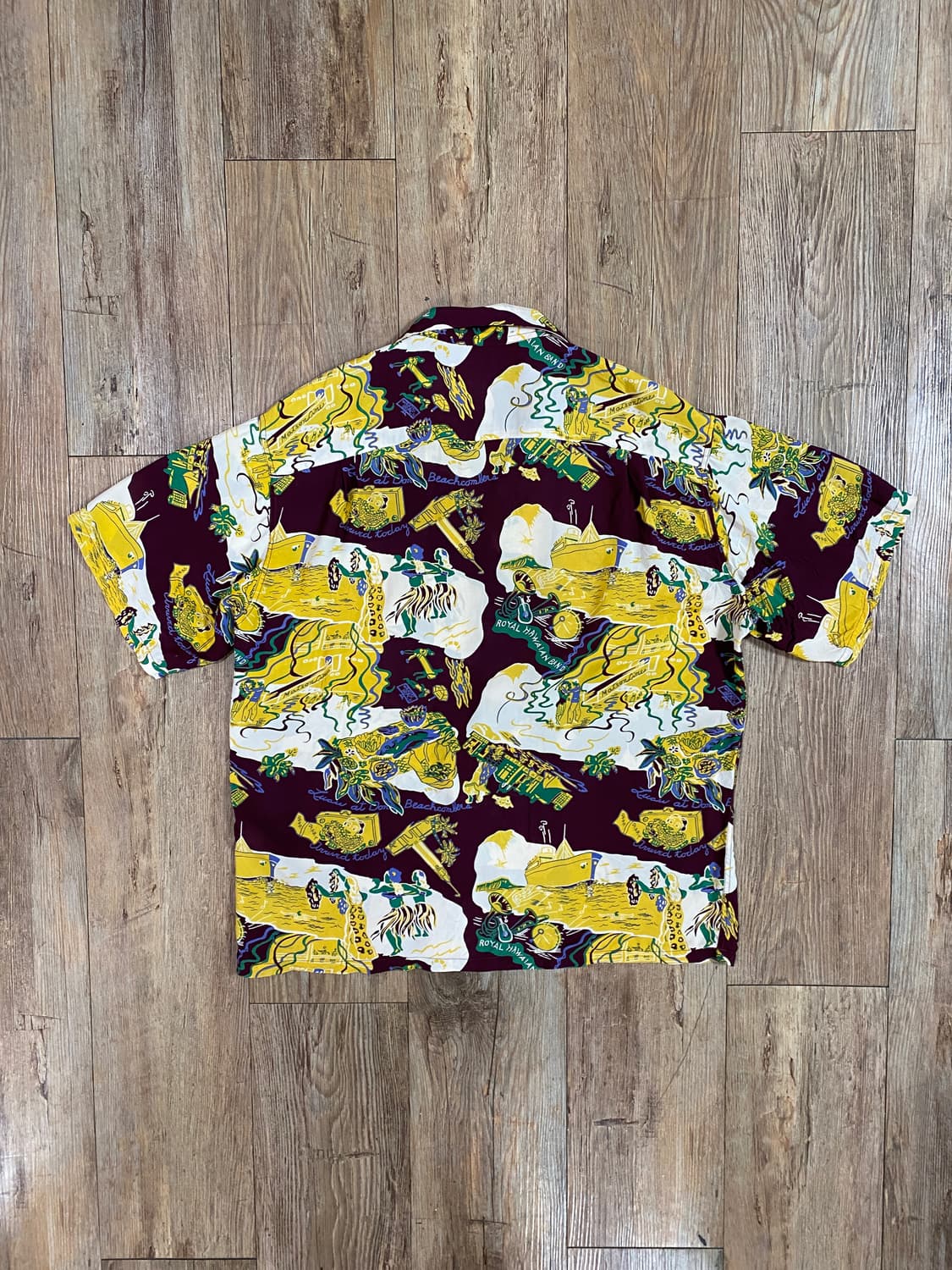 선서프 헤일 하와이 복각 알로하 하와이안 셔츠 와인 컬러 상품이미지2