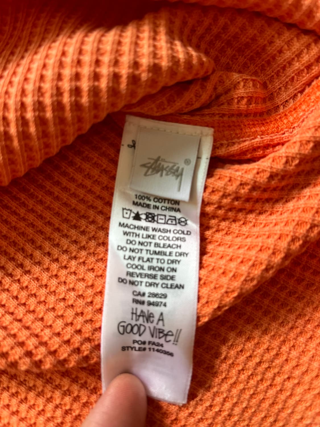 STUSSY THERMAL ORANGE LS 상품이미지8