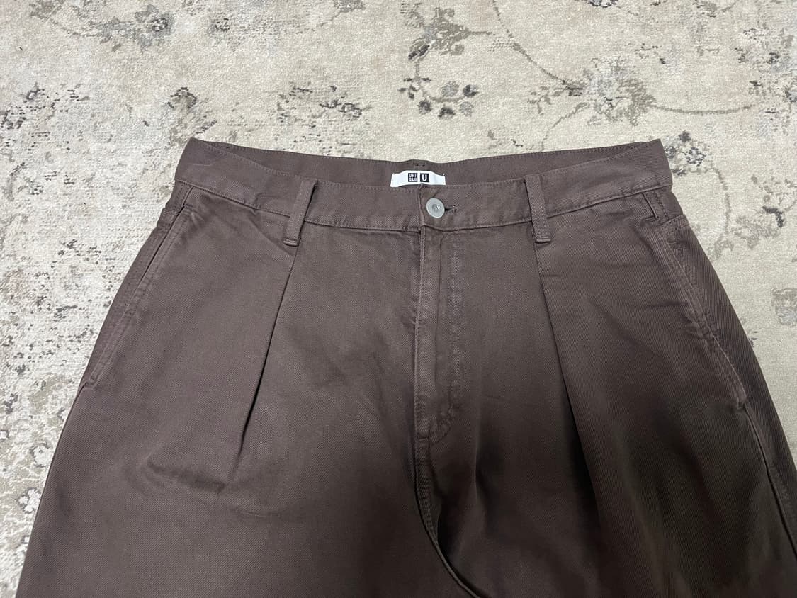 유니클로 U 르메르맛 브라운 데님 턱 팬츠 상품이미지2