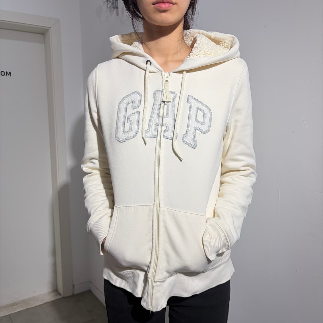 Gap 갭 아이보리 보아 후드집업 상품이미지1