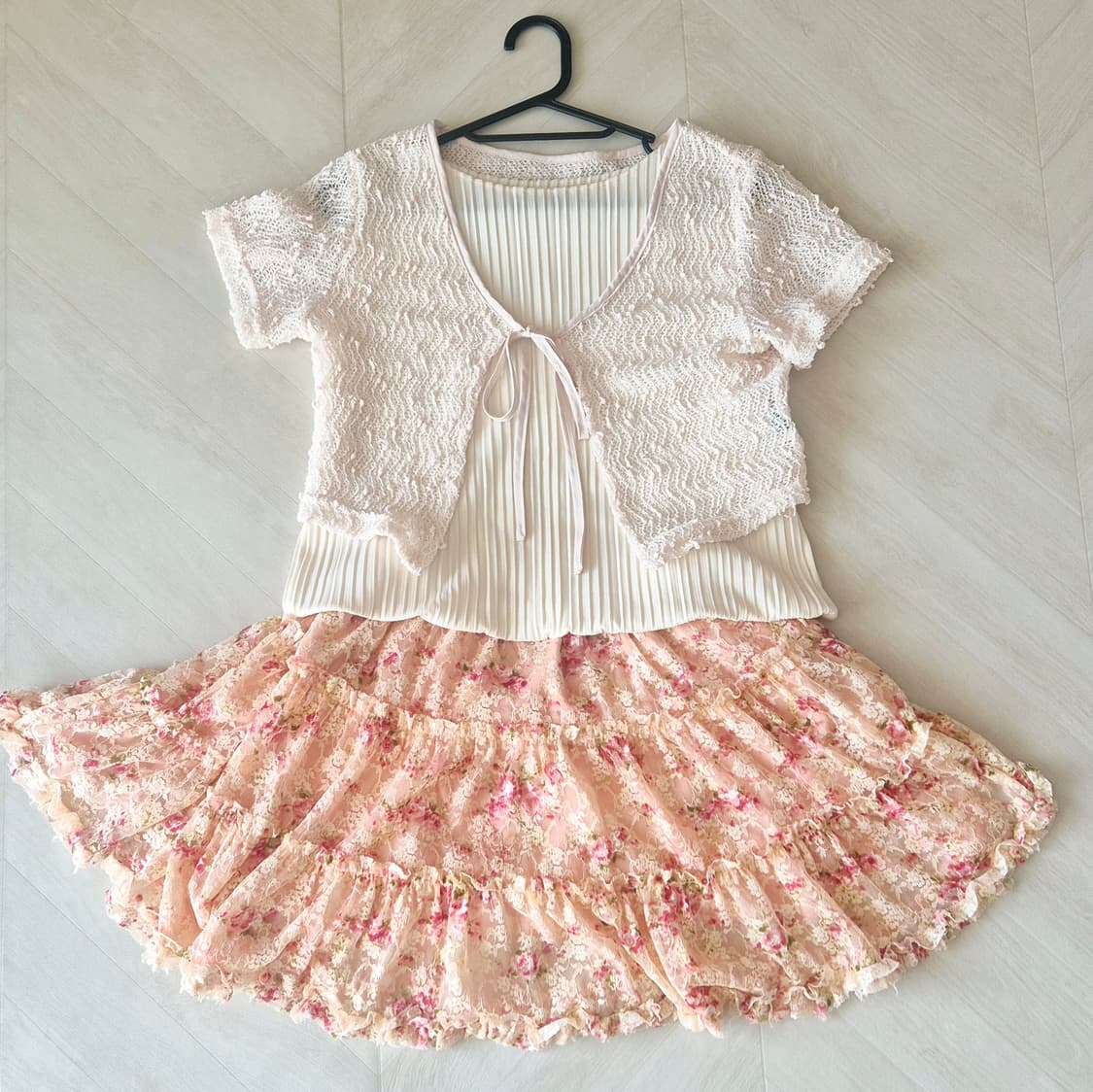 3p 리즈리사깔 히메 꽃무늬 스커트 빈티지 코디셋세트 상품이미지2