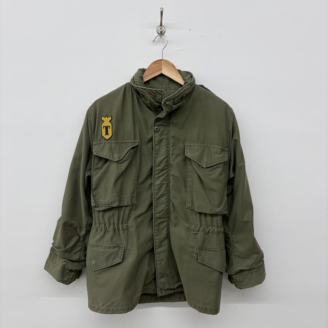 80s m65 밀리터리 야상 자켓 카키색 패치 M 상품이미지1