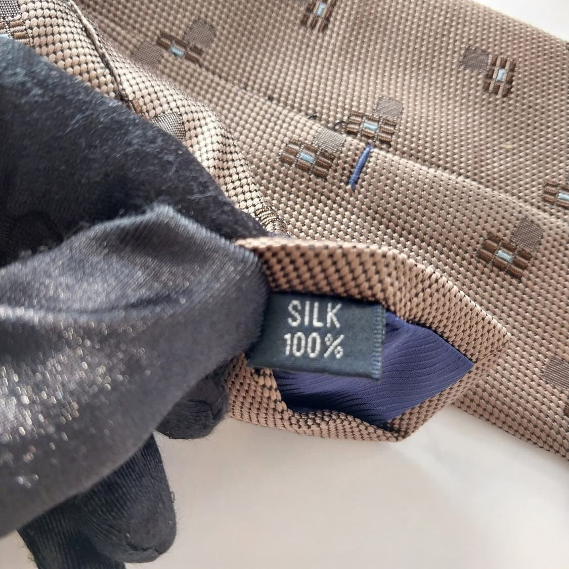 고타이쿠 실크 브라운 자카드 패턴 넥타이 9.6cm A등급 K1310
 상품이미지10