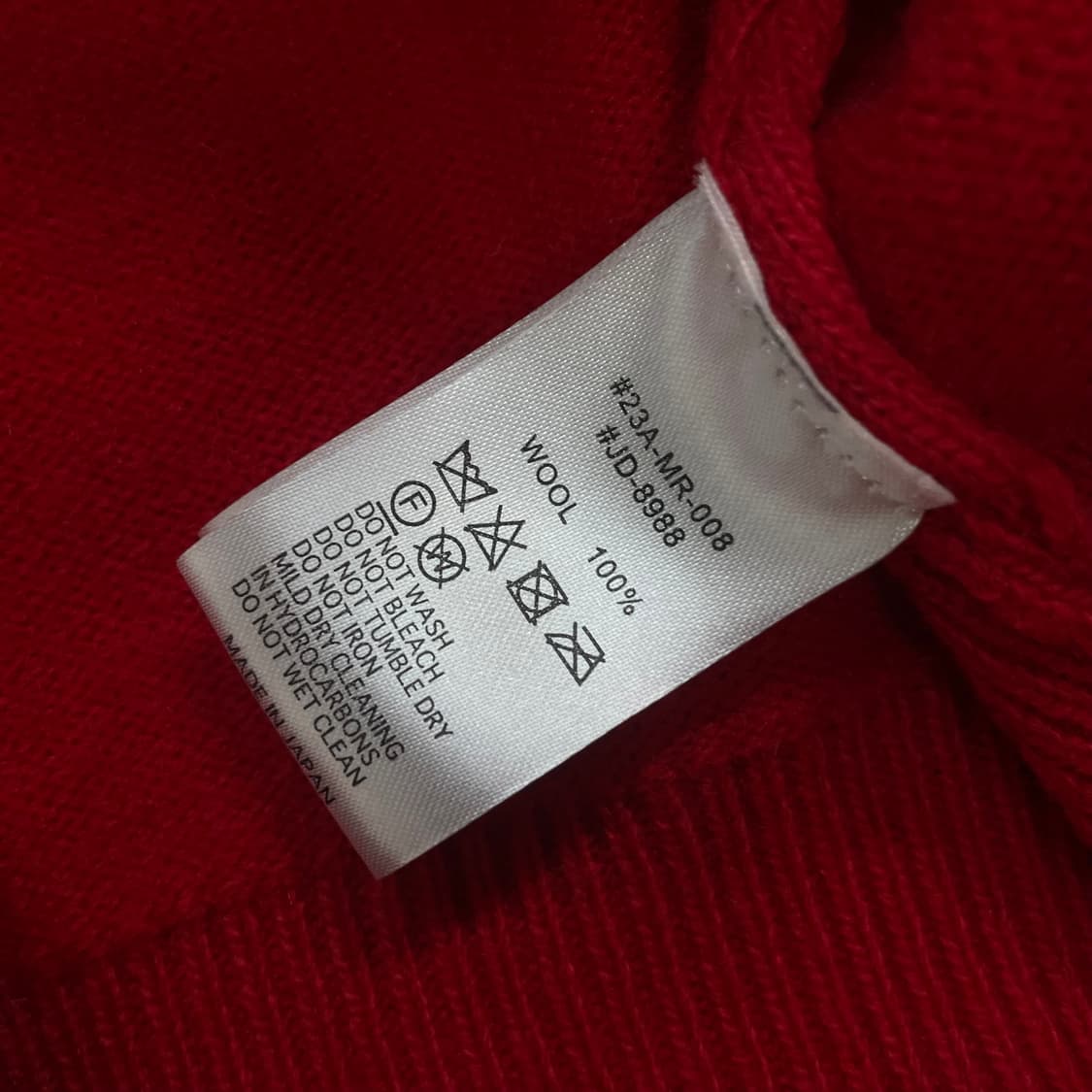 단톤 Danton 울 크루넥 라운드 가디건 니트 레드 상품이미지6